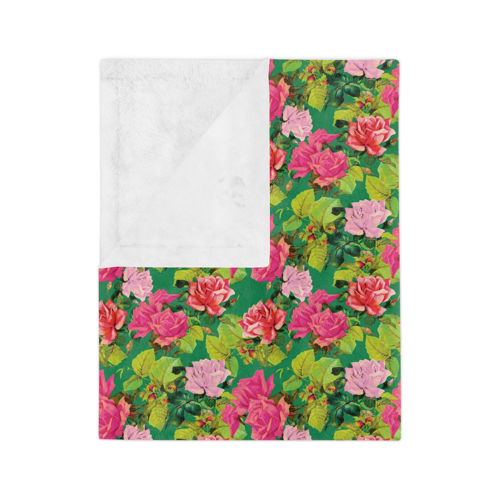 Garish Garden - Colorful Floral Velveteen Blanket