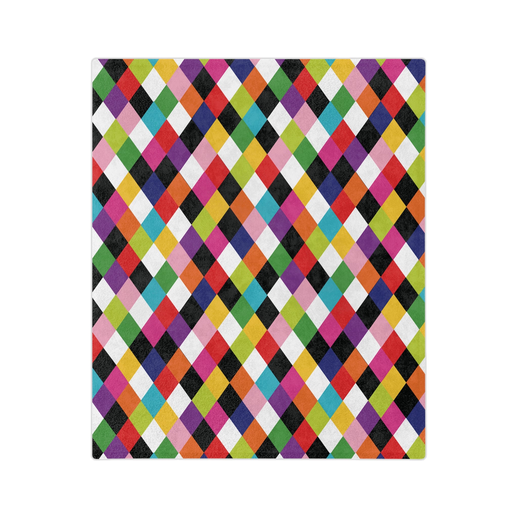 Harlequin Party - Retro Colorful Velveteen Blanket