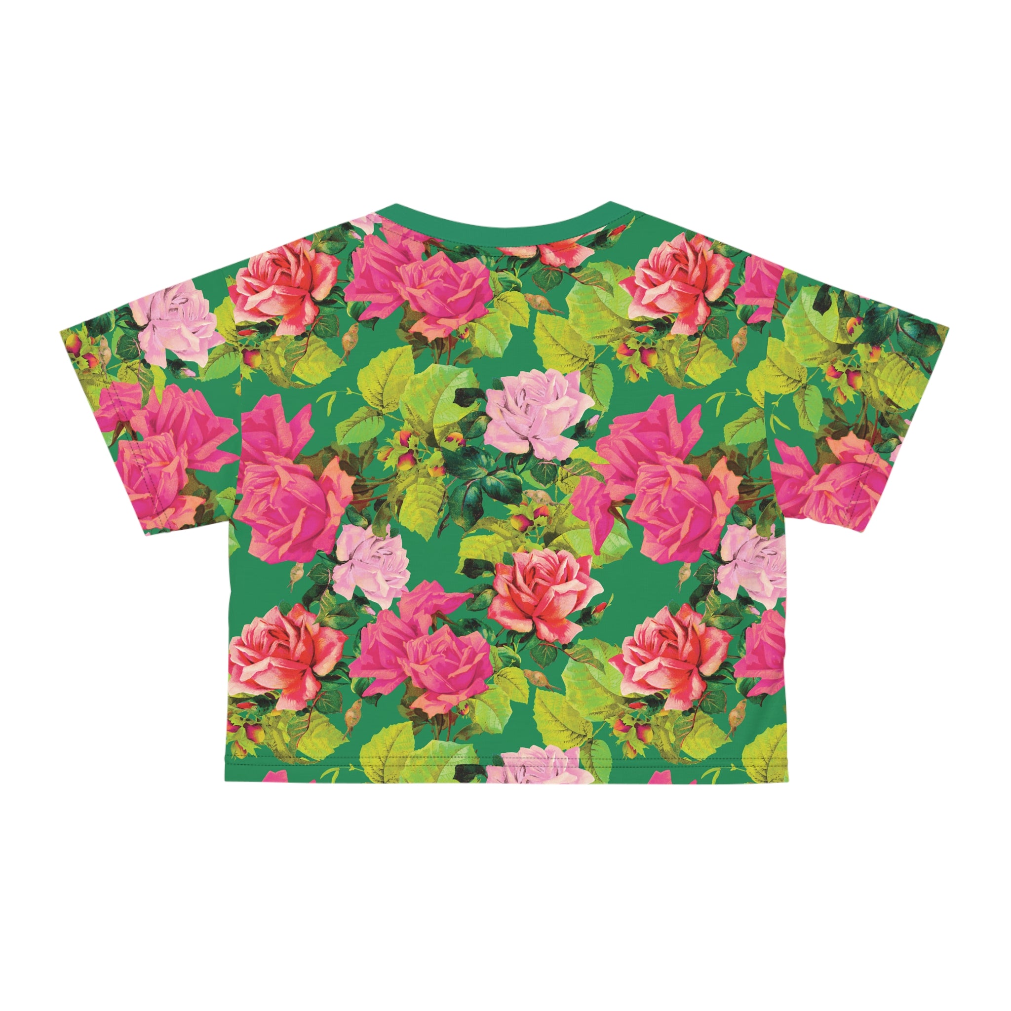 Garish Garden - Colorful Floral Crop Top