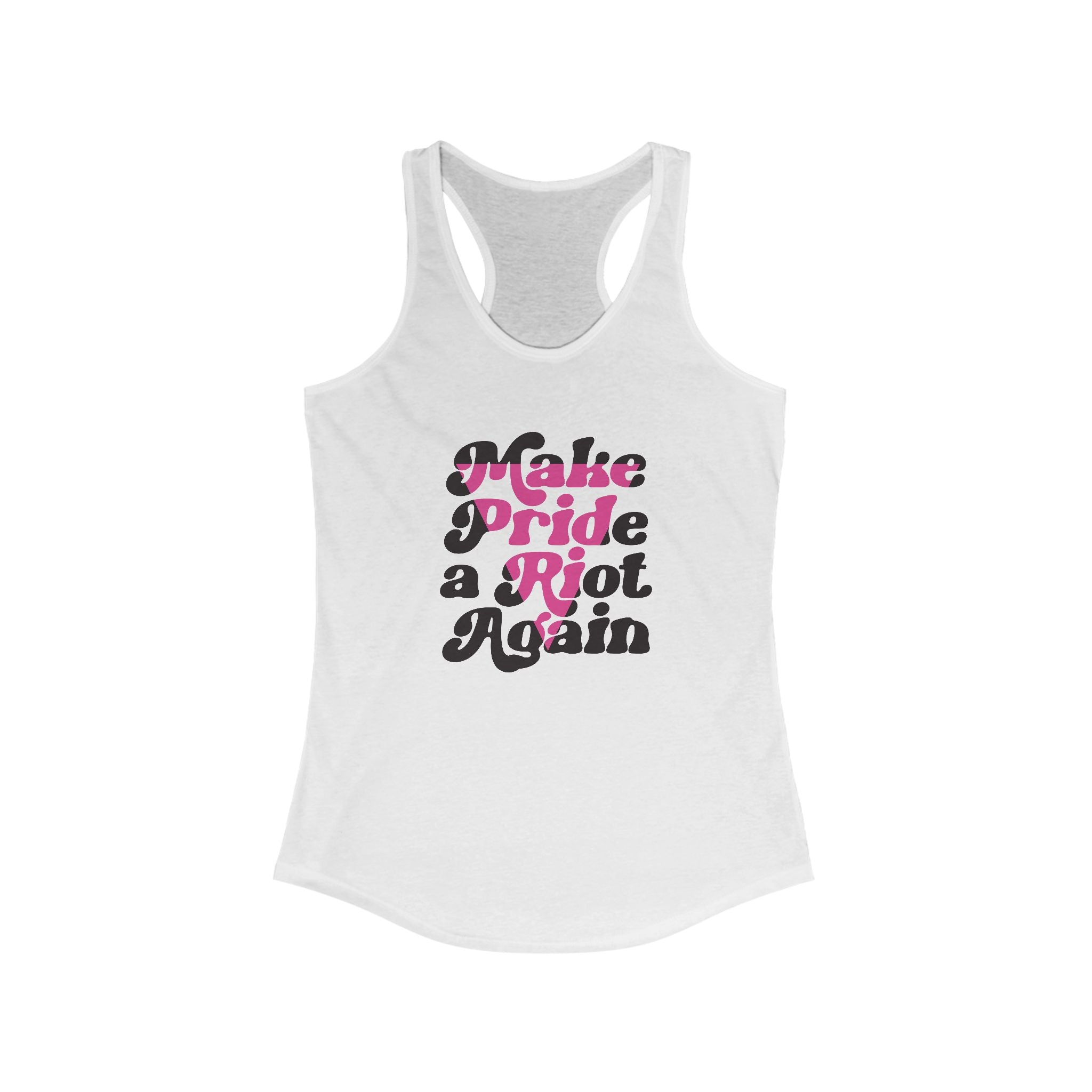 Make Pride a Ri*t Again - Retro LGBTQ Pride Racerback Tank