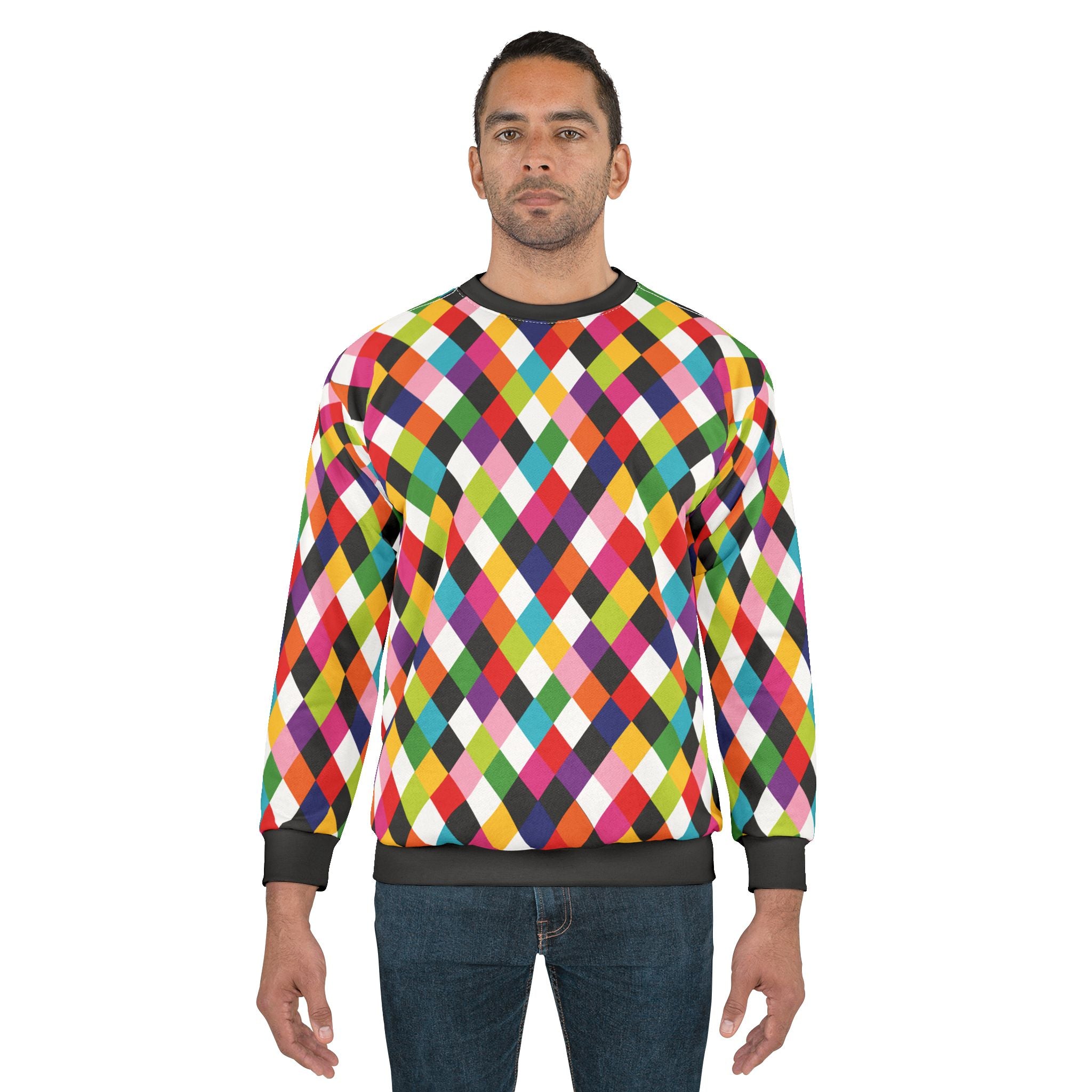 Harlequin Party Retro Colorful Unisex Sweatshirt