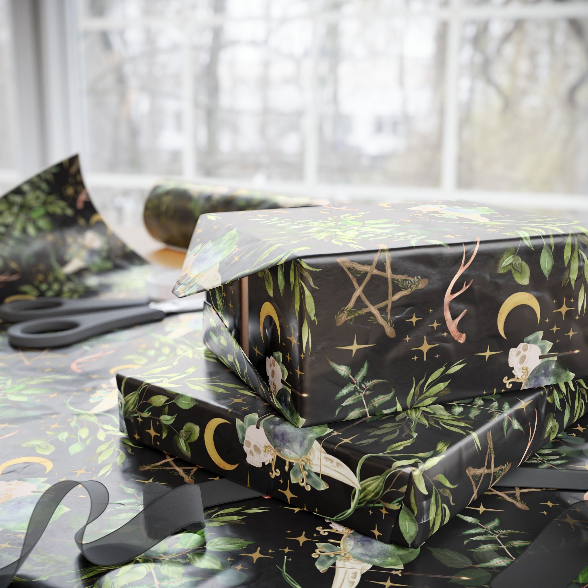 Yuletide Greenery - Witchy Christmas Wrapping Paper