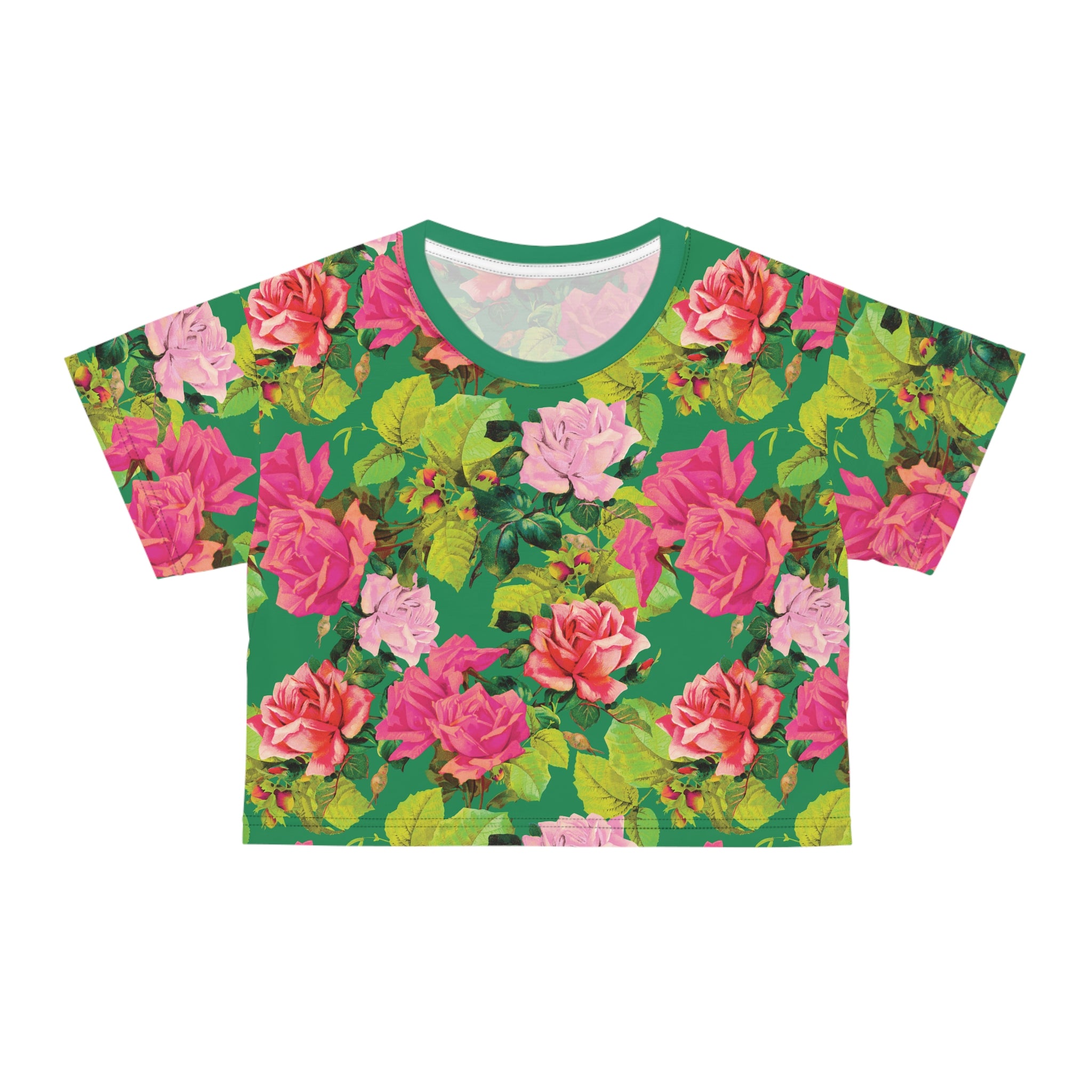Garish Garden - Colorful Floral Crop Top