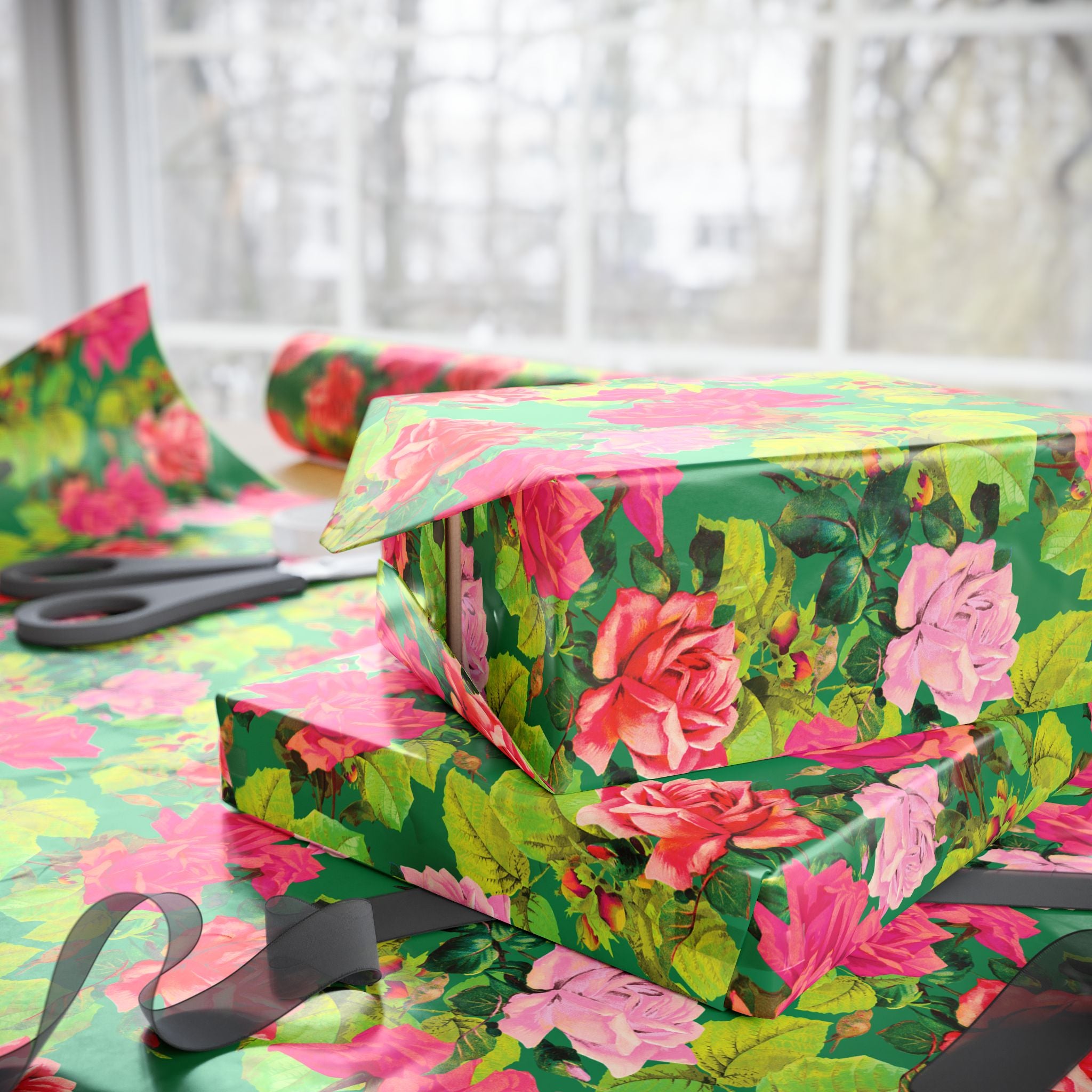 Garish Garden - Retro Colorful Floral Wrapping Paper