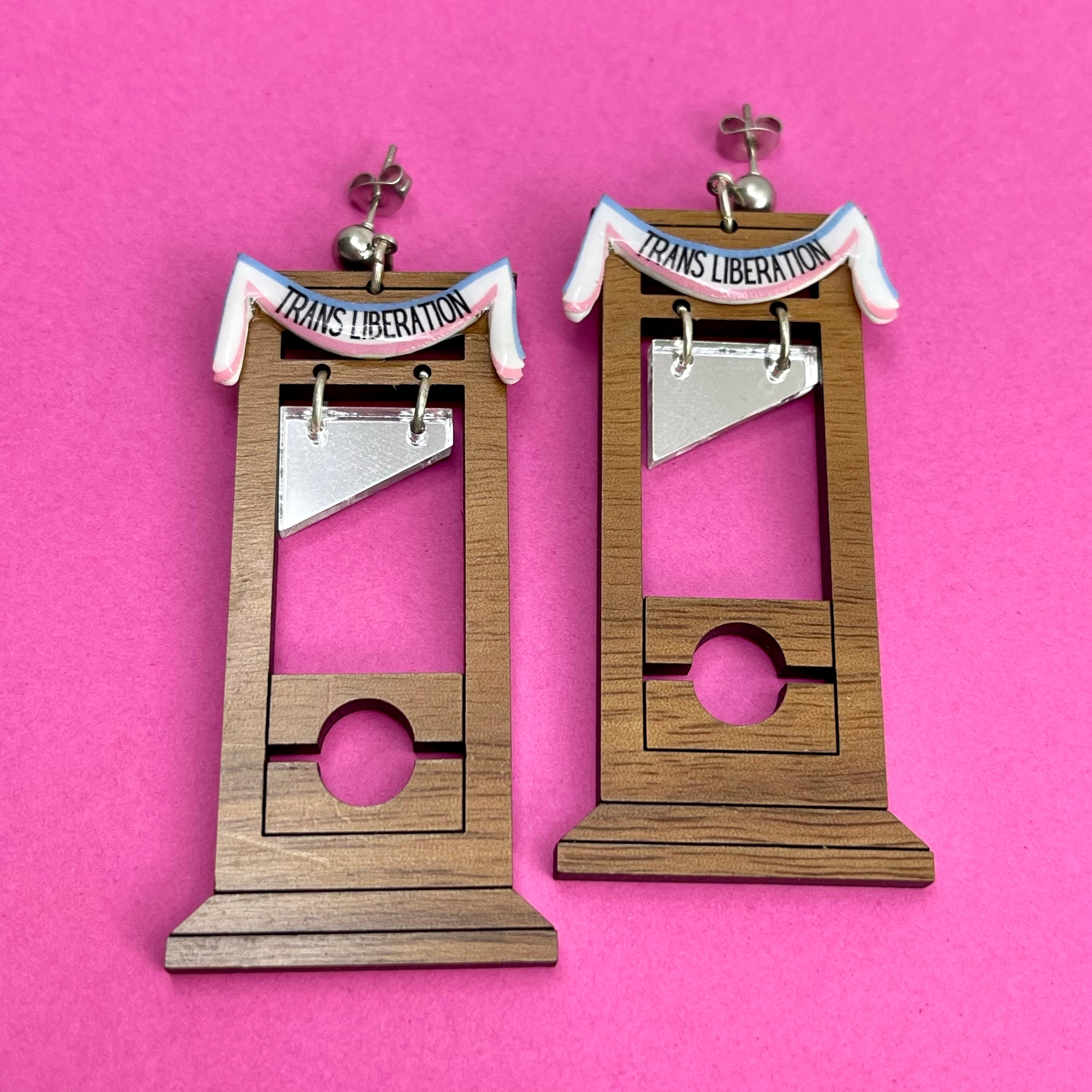 Trans Liberation Guillotine Earrings