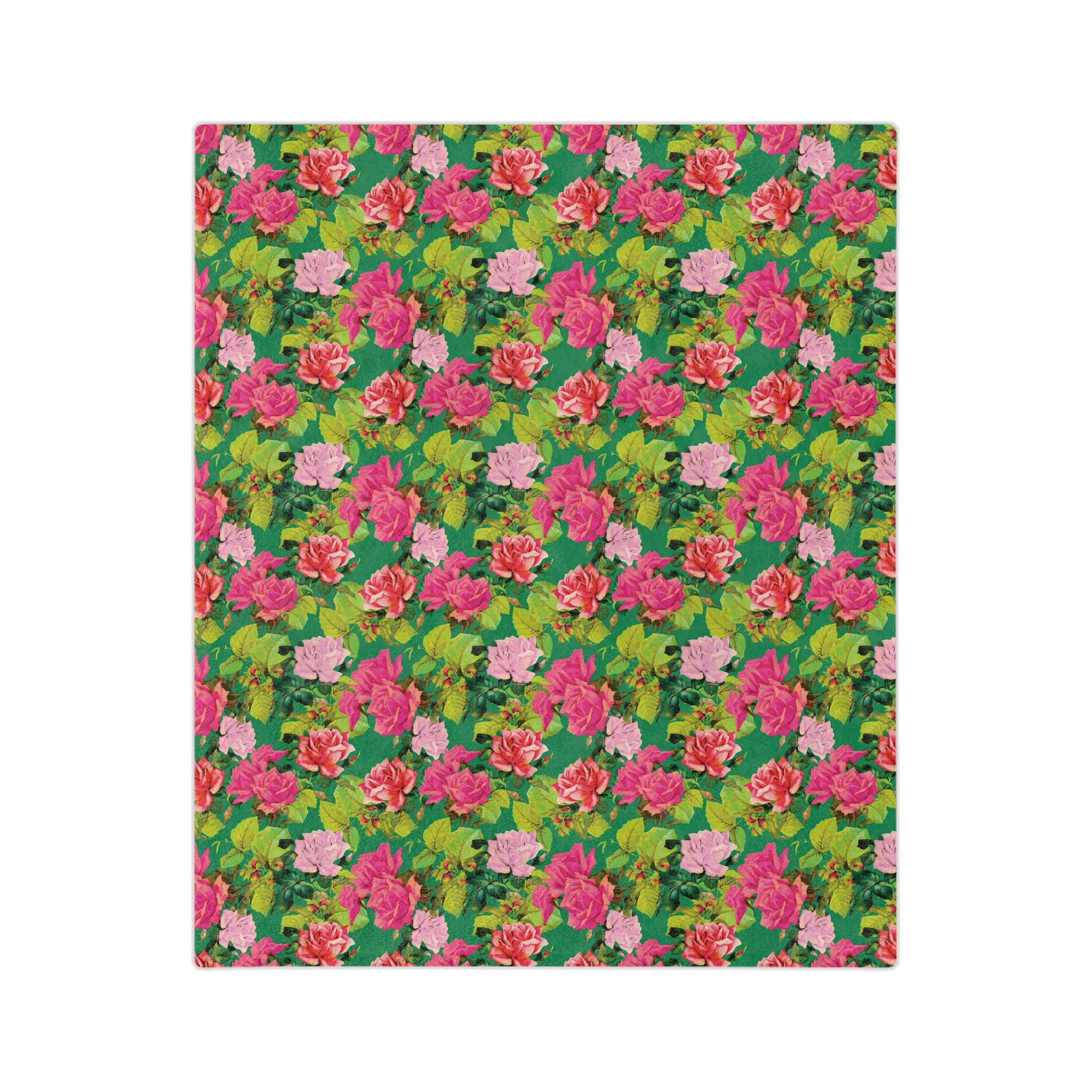 Garish Garden - Colorful Floral Velveteen Blanket