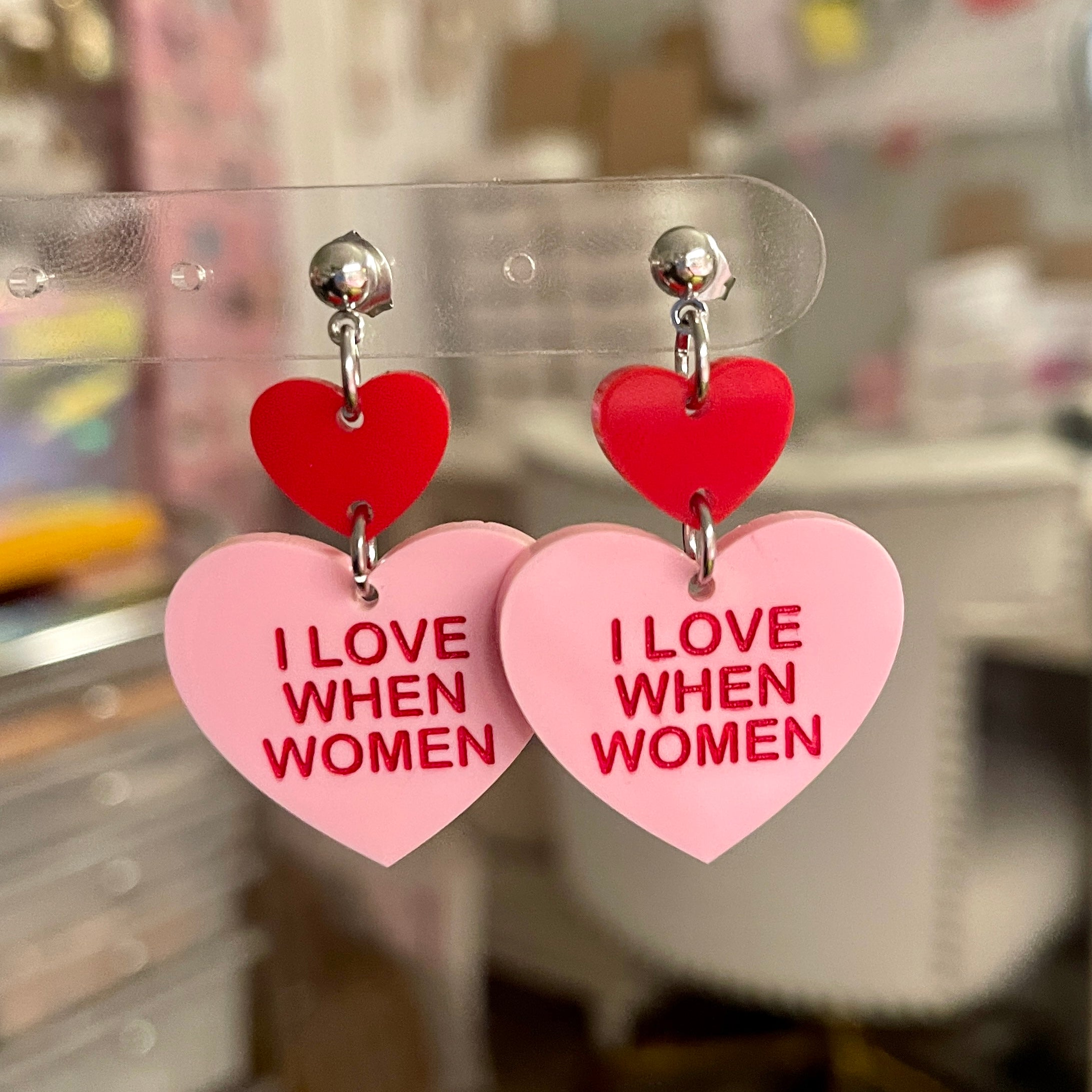 I Love When Women - Candy Heart Earrings