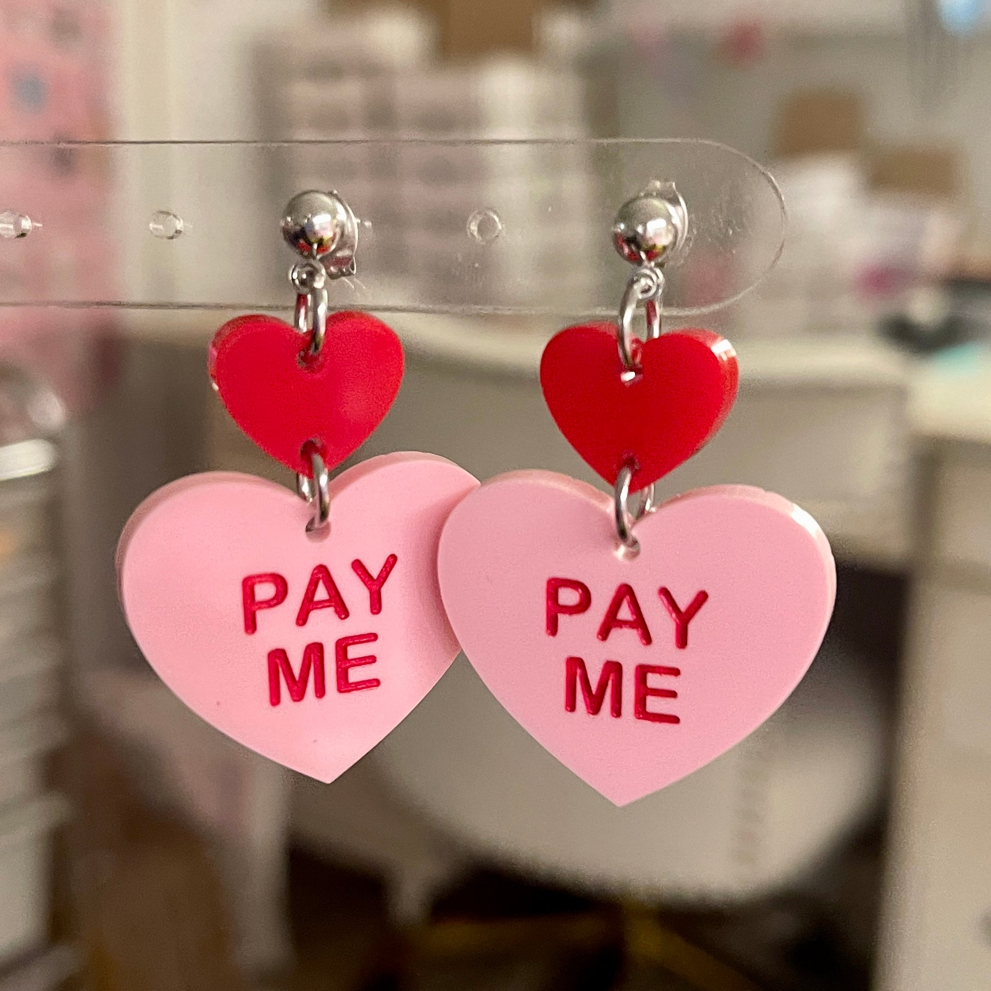 Pay Me - Candy Heart Earrings