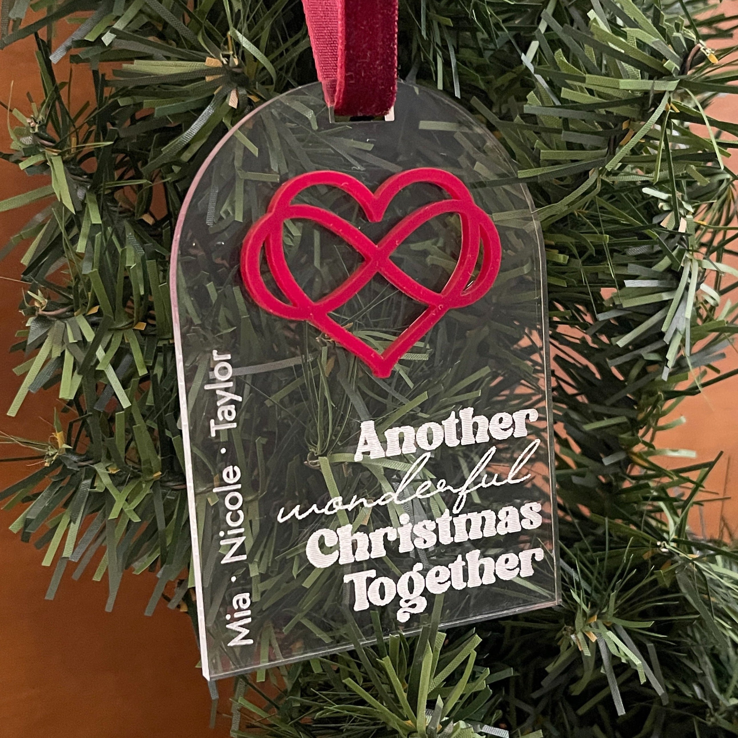Personalized Christmas Together Subtle Polyamory Ornament Ornament Restrained Grace