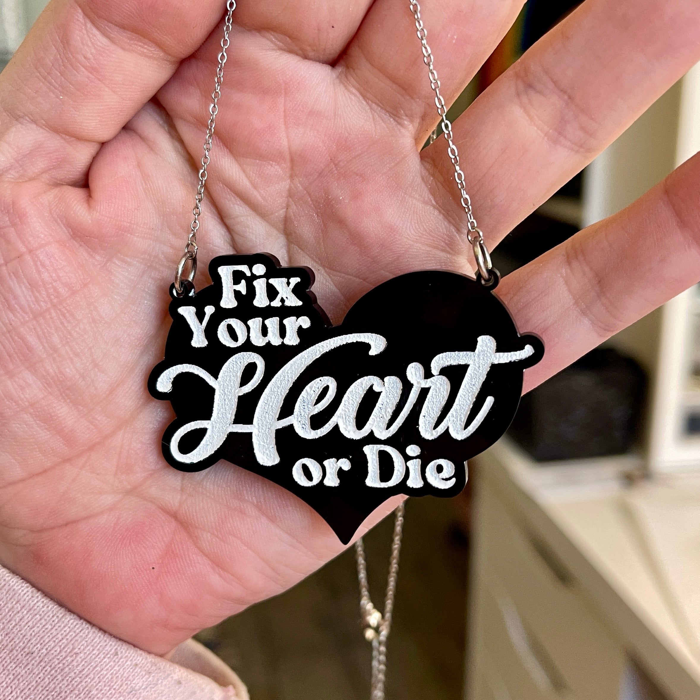 Fix Your Heart or Die Statement Necklace