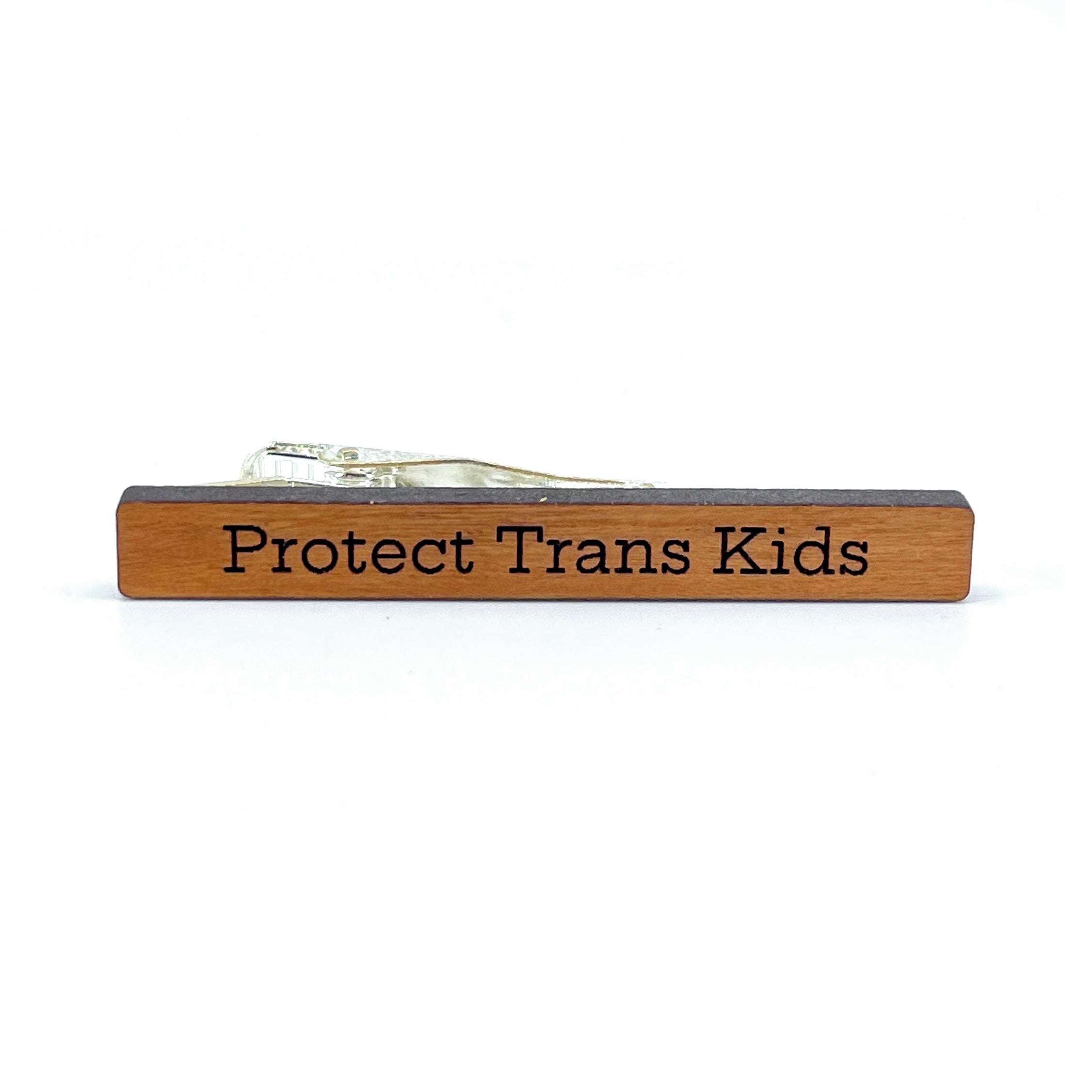 Protect Trans Kids - Wooden Tie Clip