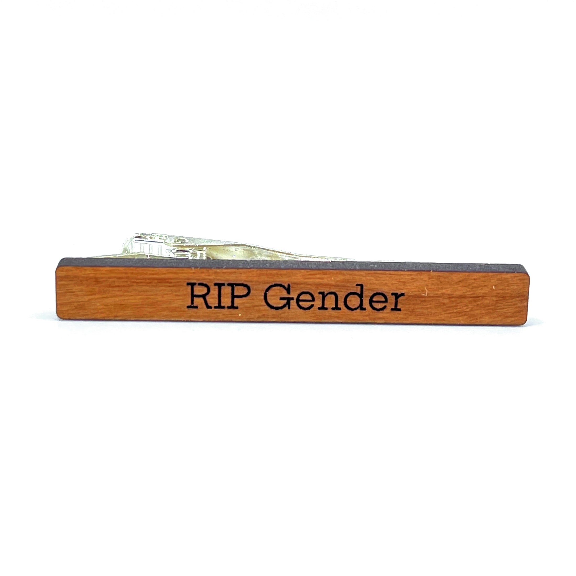RIP Gender - Wooden Tie Clip