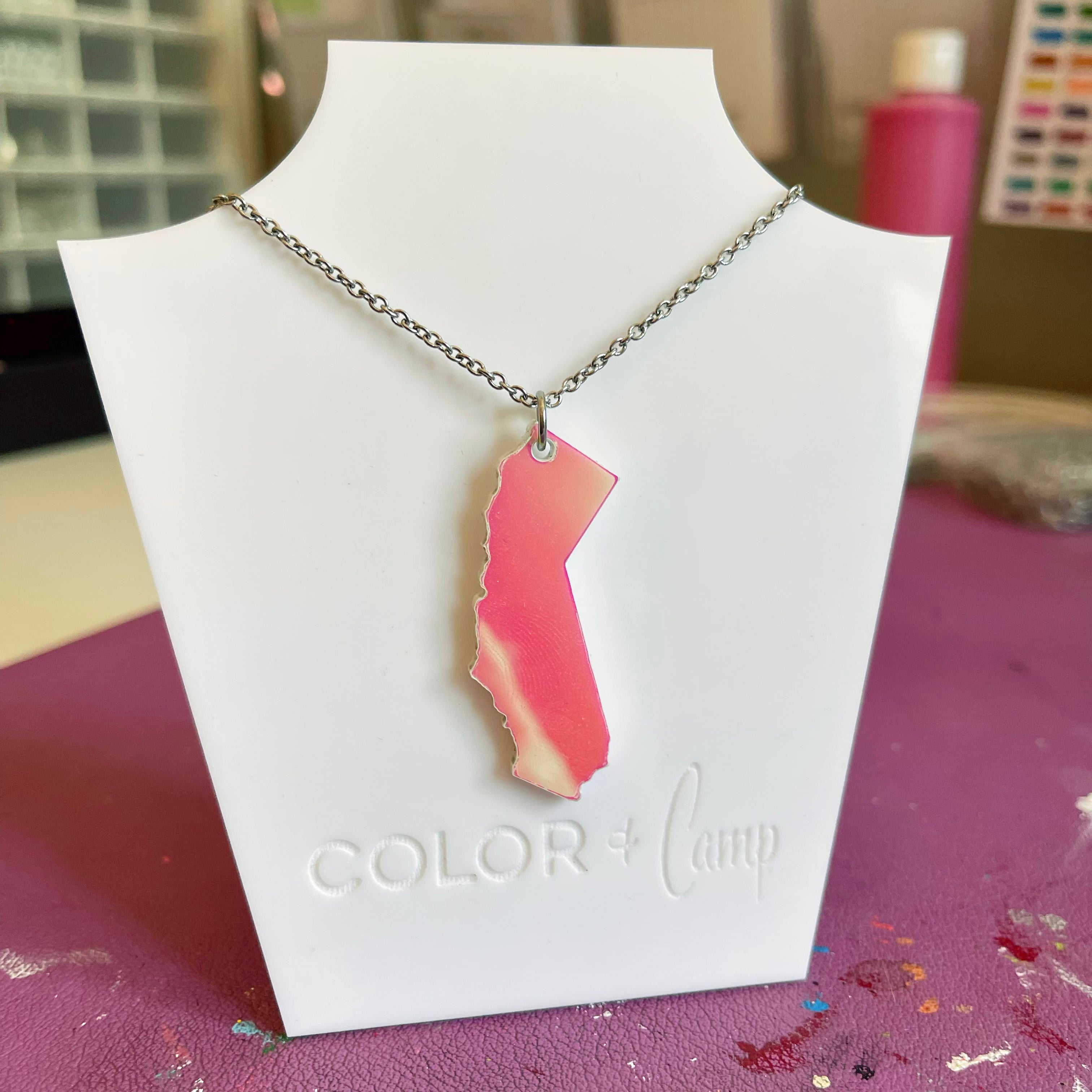 Custom State Cutout Pendant