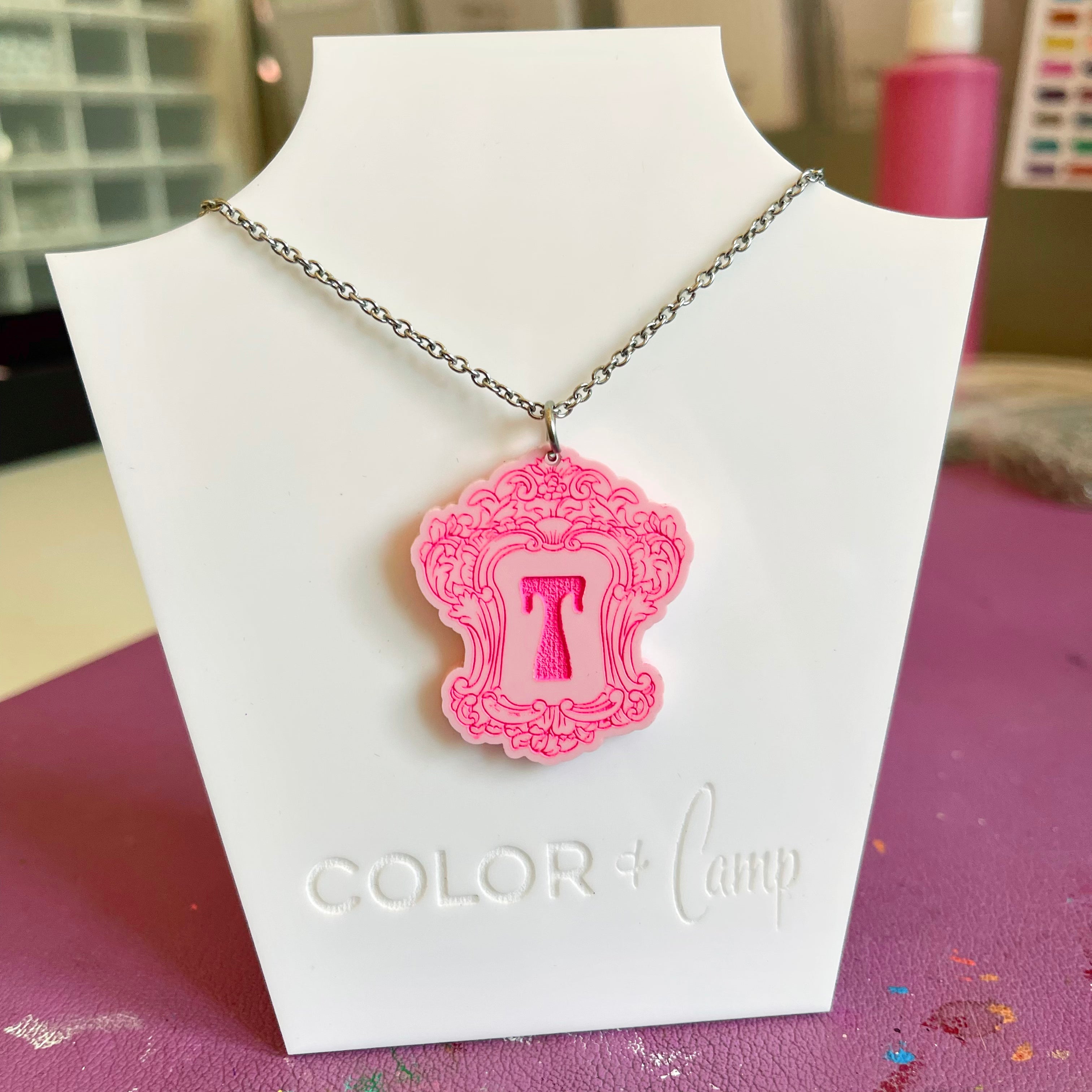 Design Your Own 70s Framed Monogram Pendant