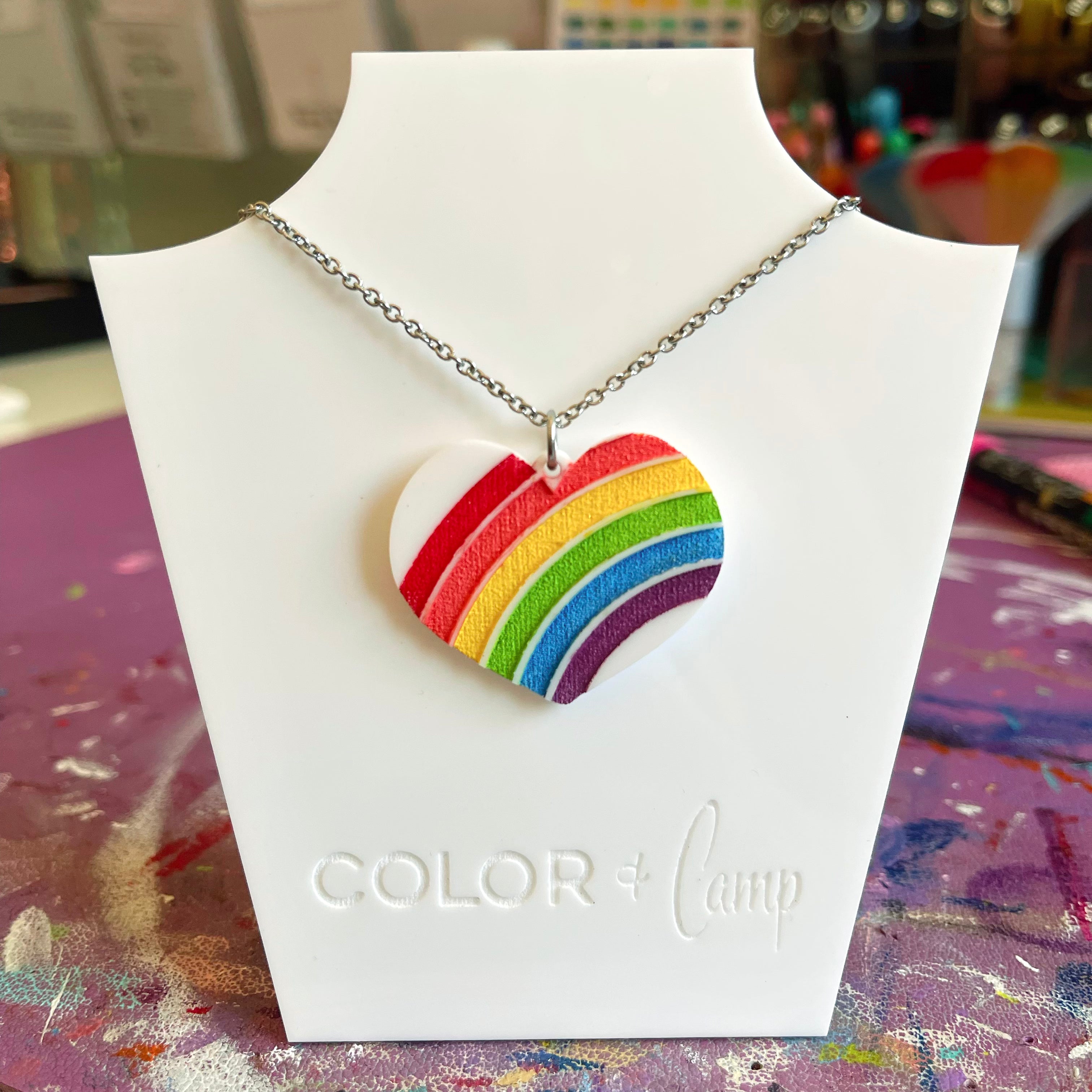 Design Your Own Retro Heart Pride Pendant