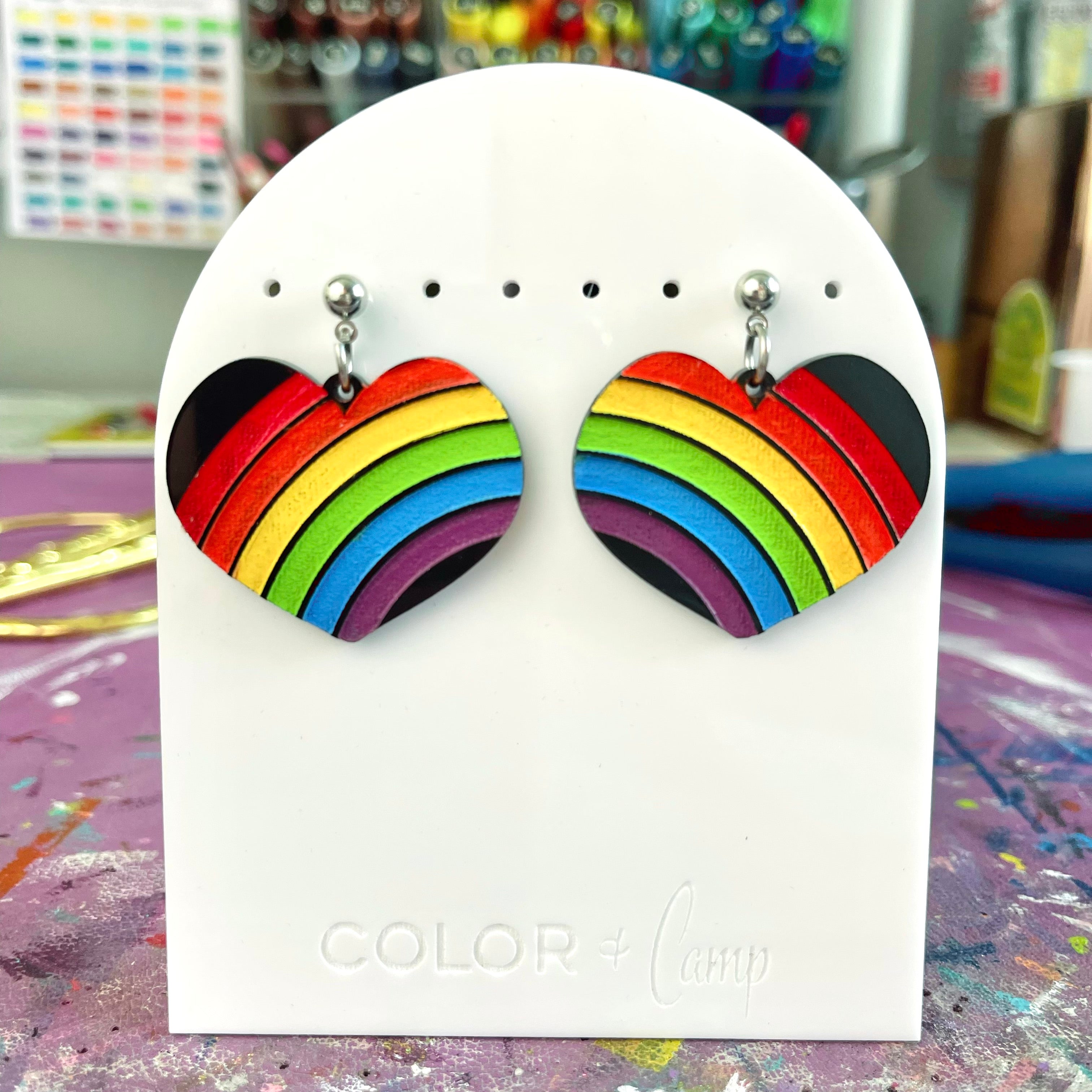 Design Your Own Retro Rainbow Pride Earrings