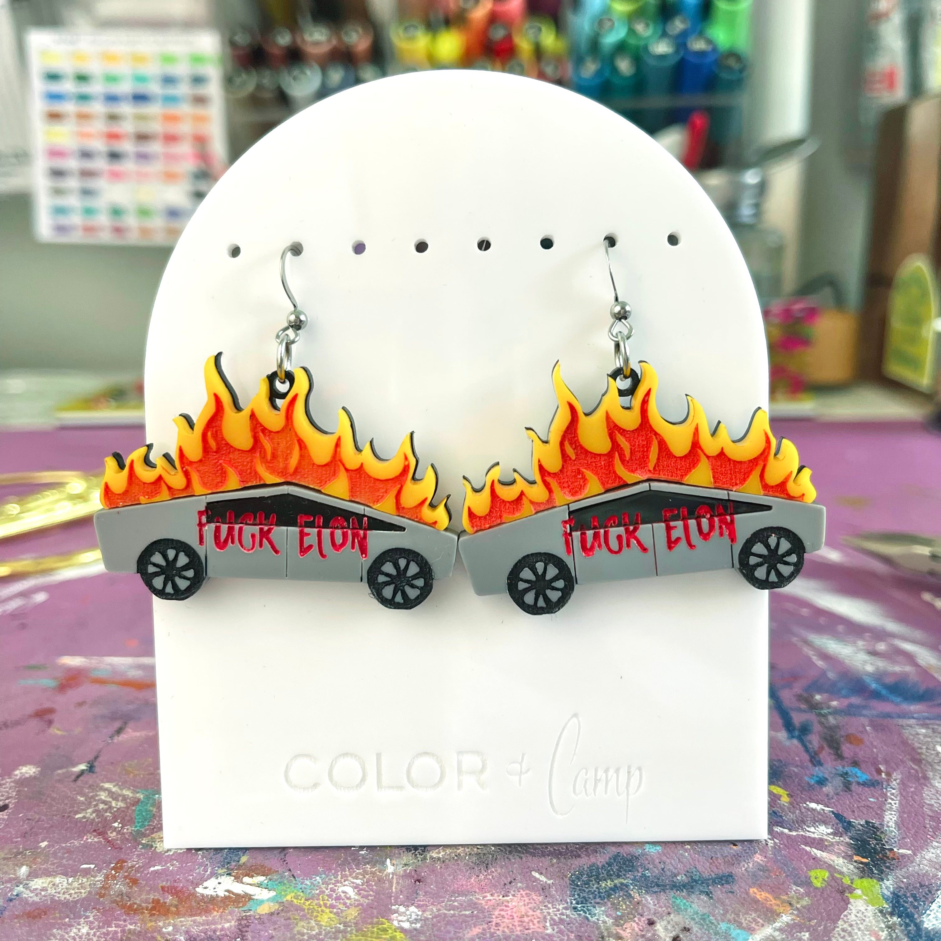 Is that a Dumpster Fire? - Earrings