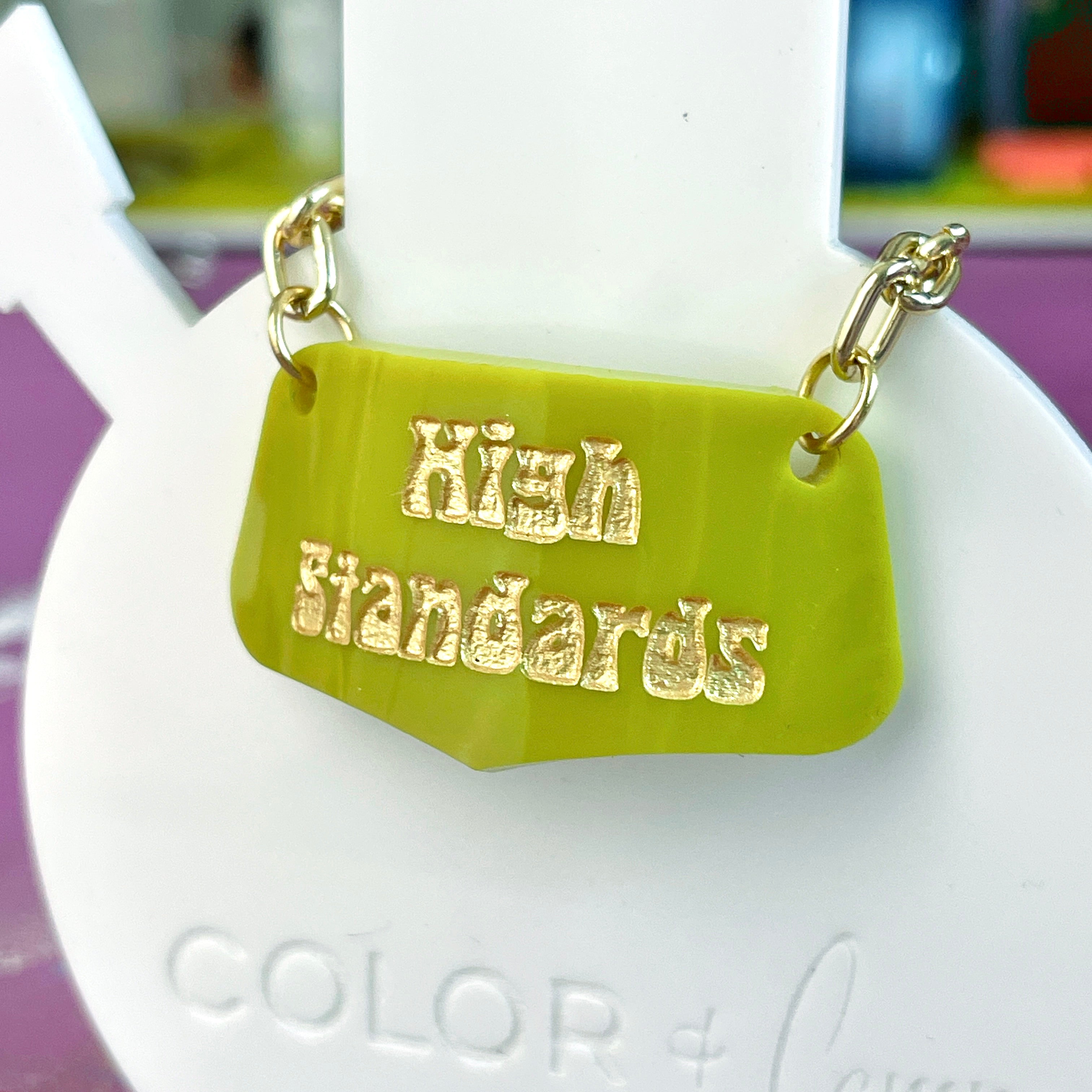 High Standards - Decanter Tag