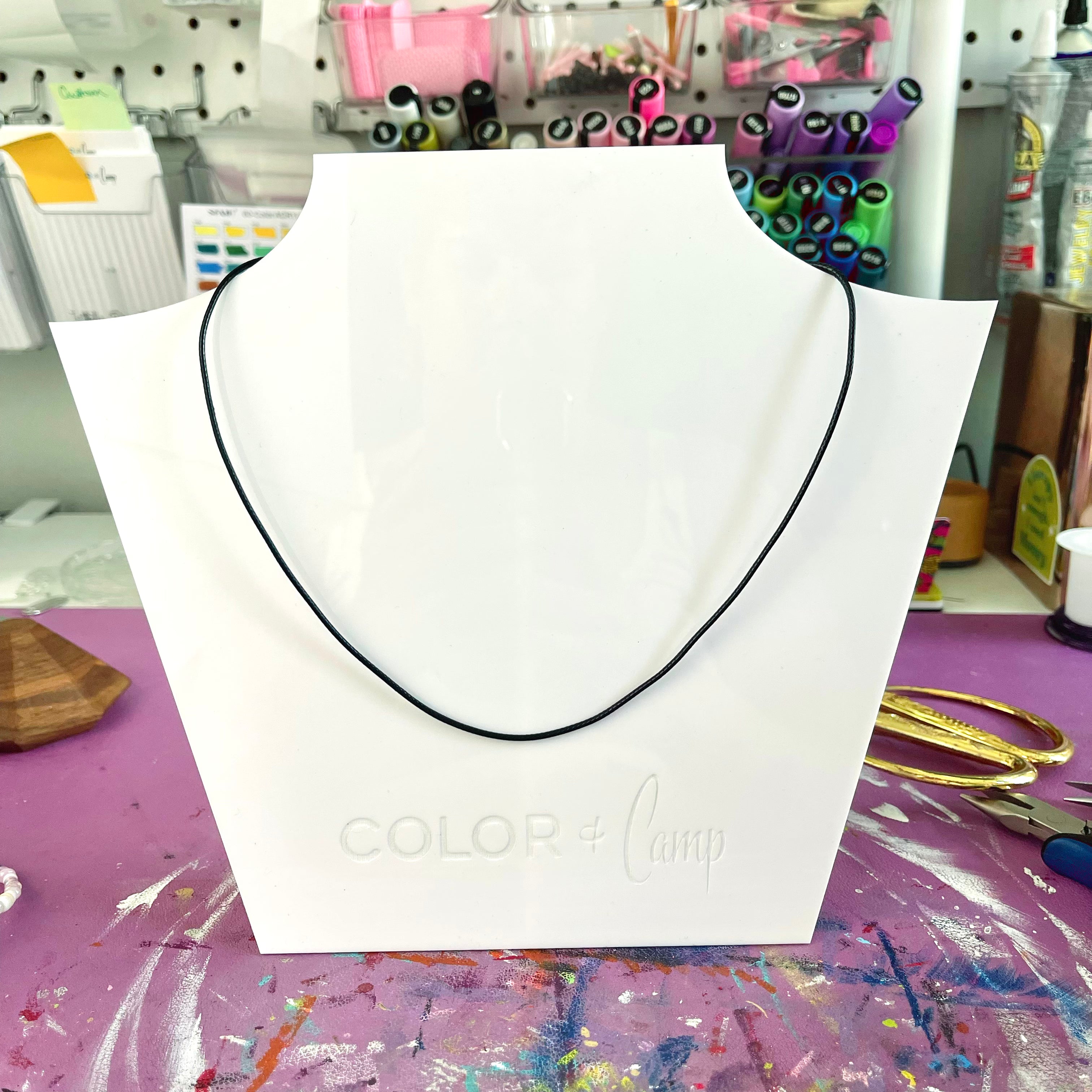 Black Cotton Cord Necklace Base