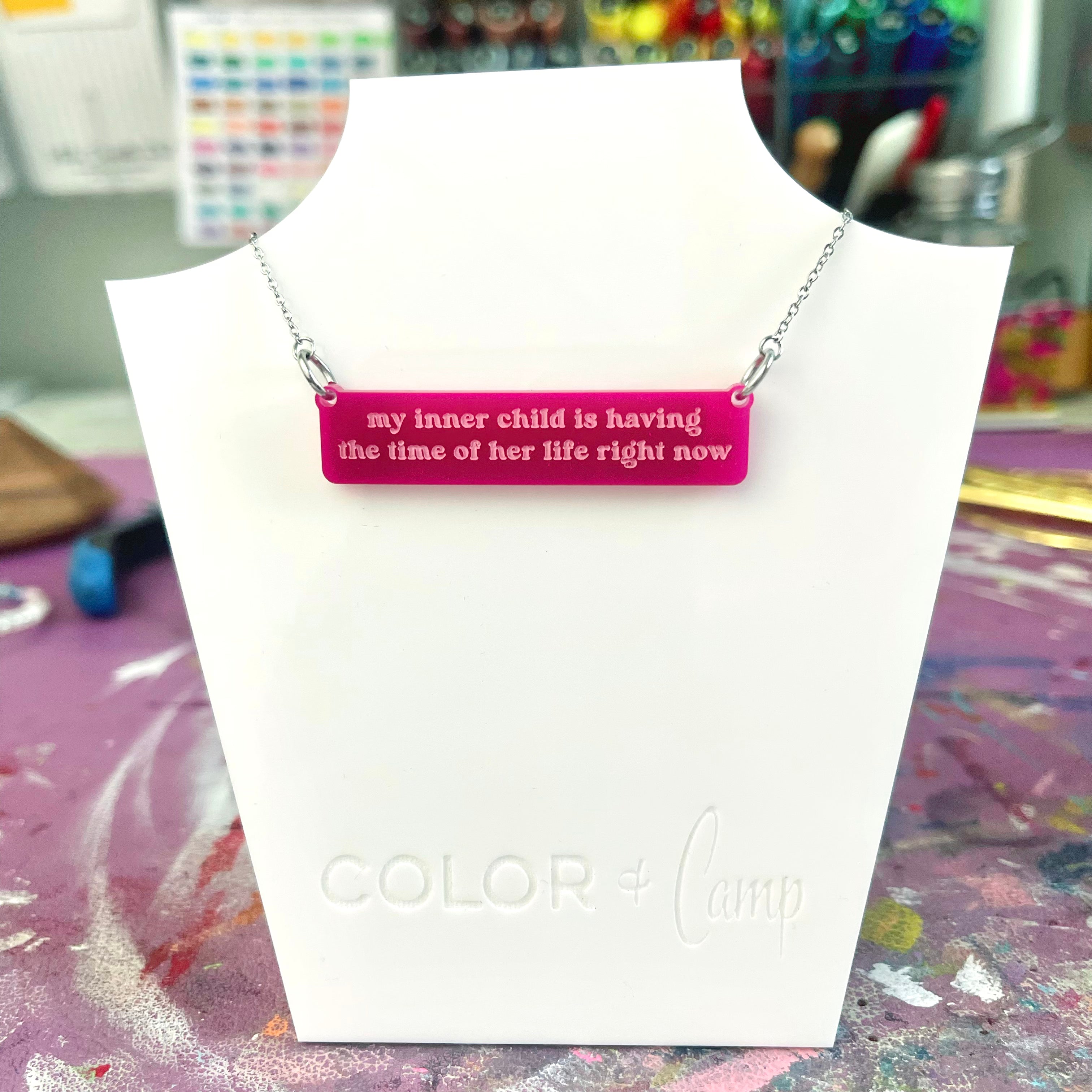 Custom Quote or Song Lyric Bar Necklace