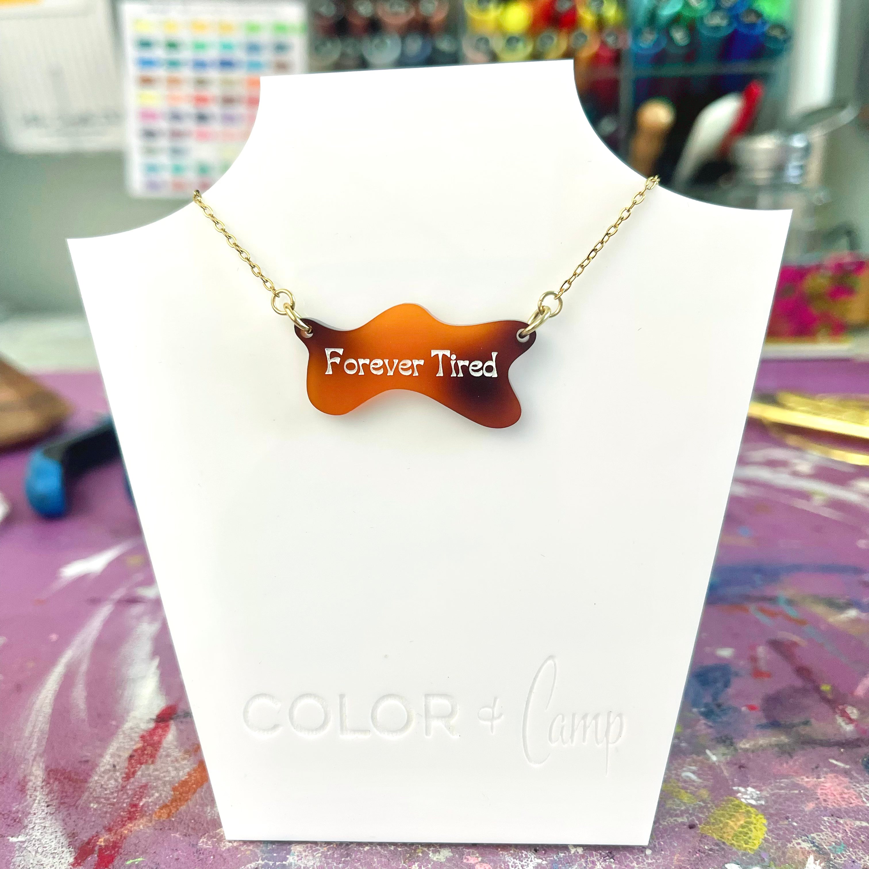 Custom Text Amoeba Necklace