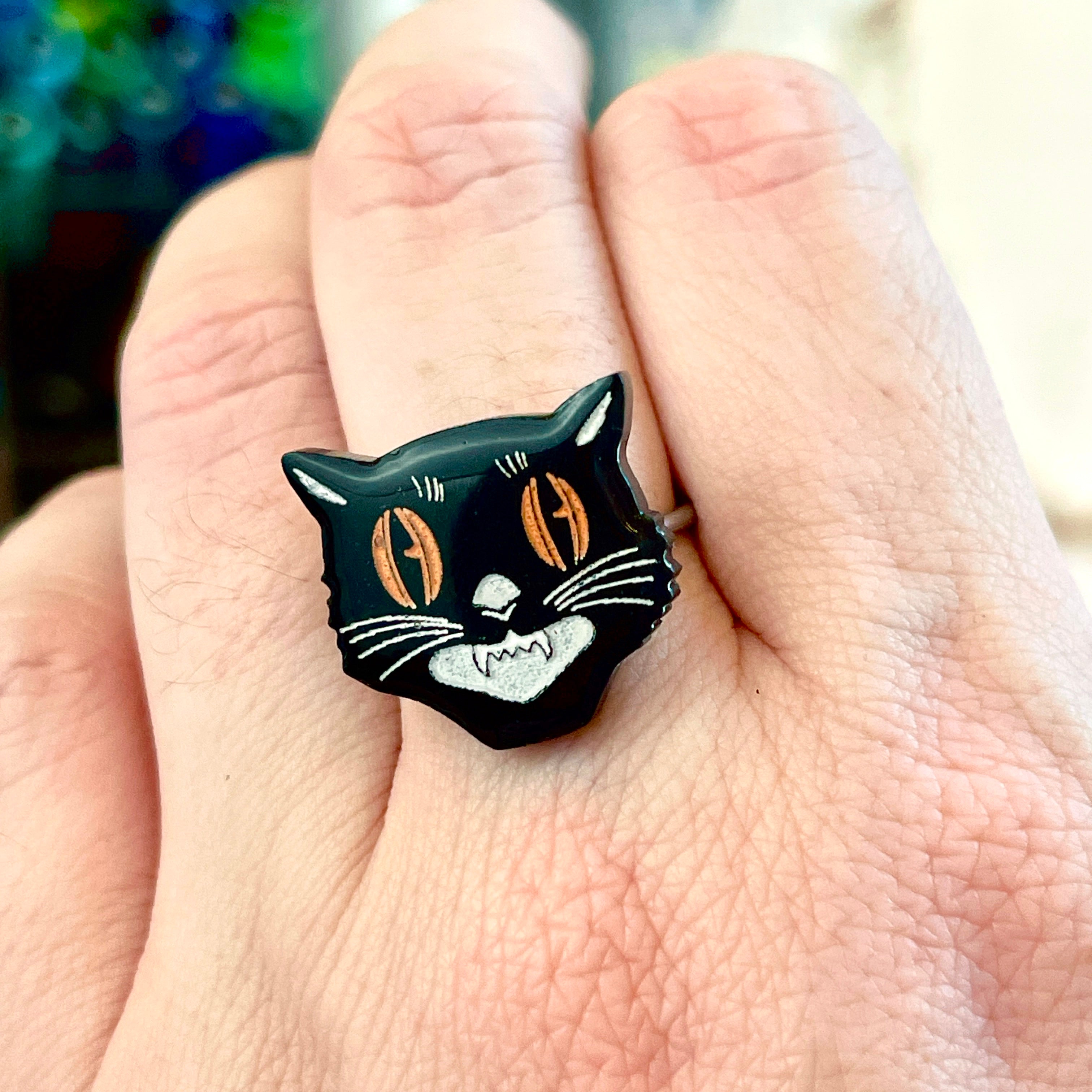 Halloween Black Cat Ring