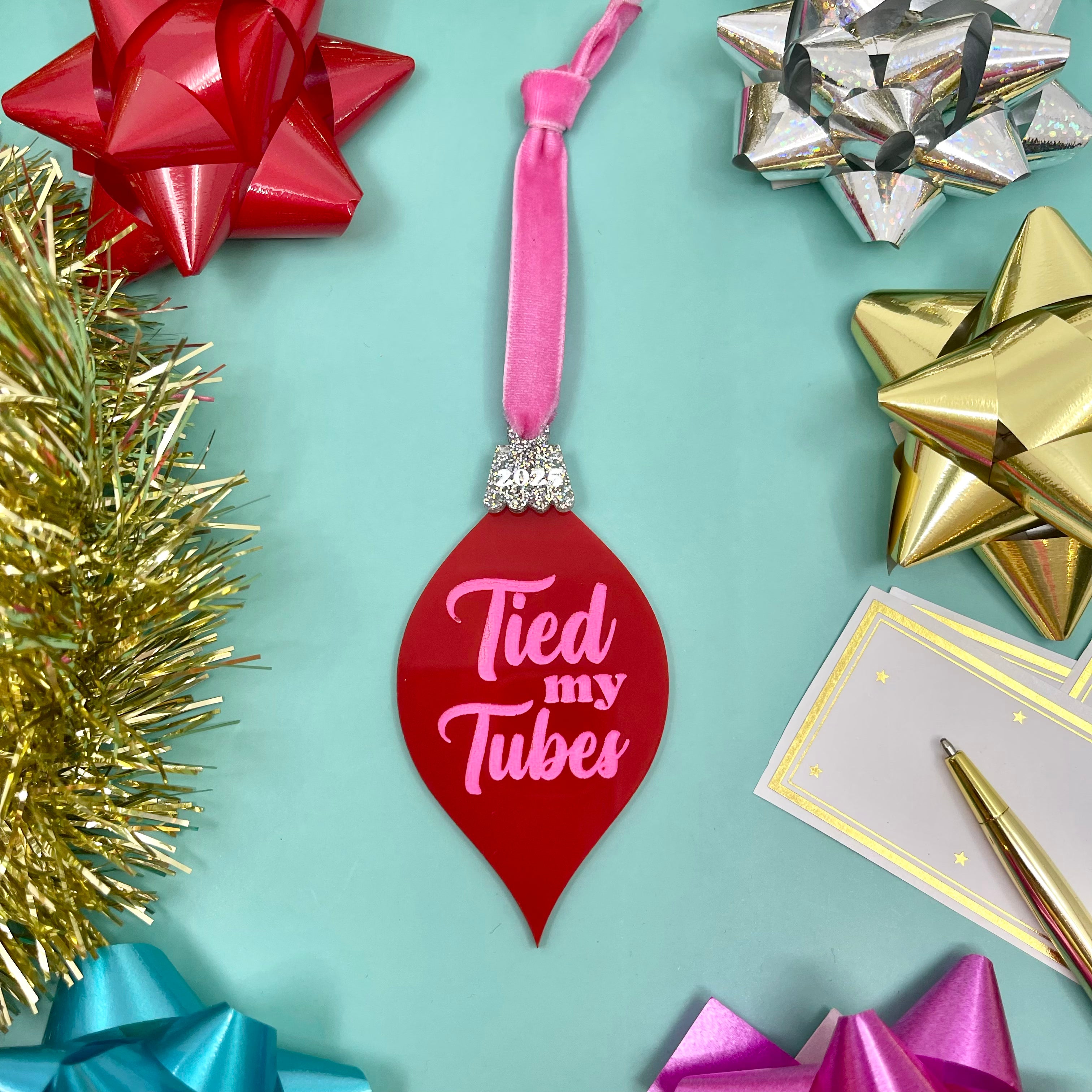 The Year I Tied My Tubes - Retro Christmas Ornament