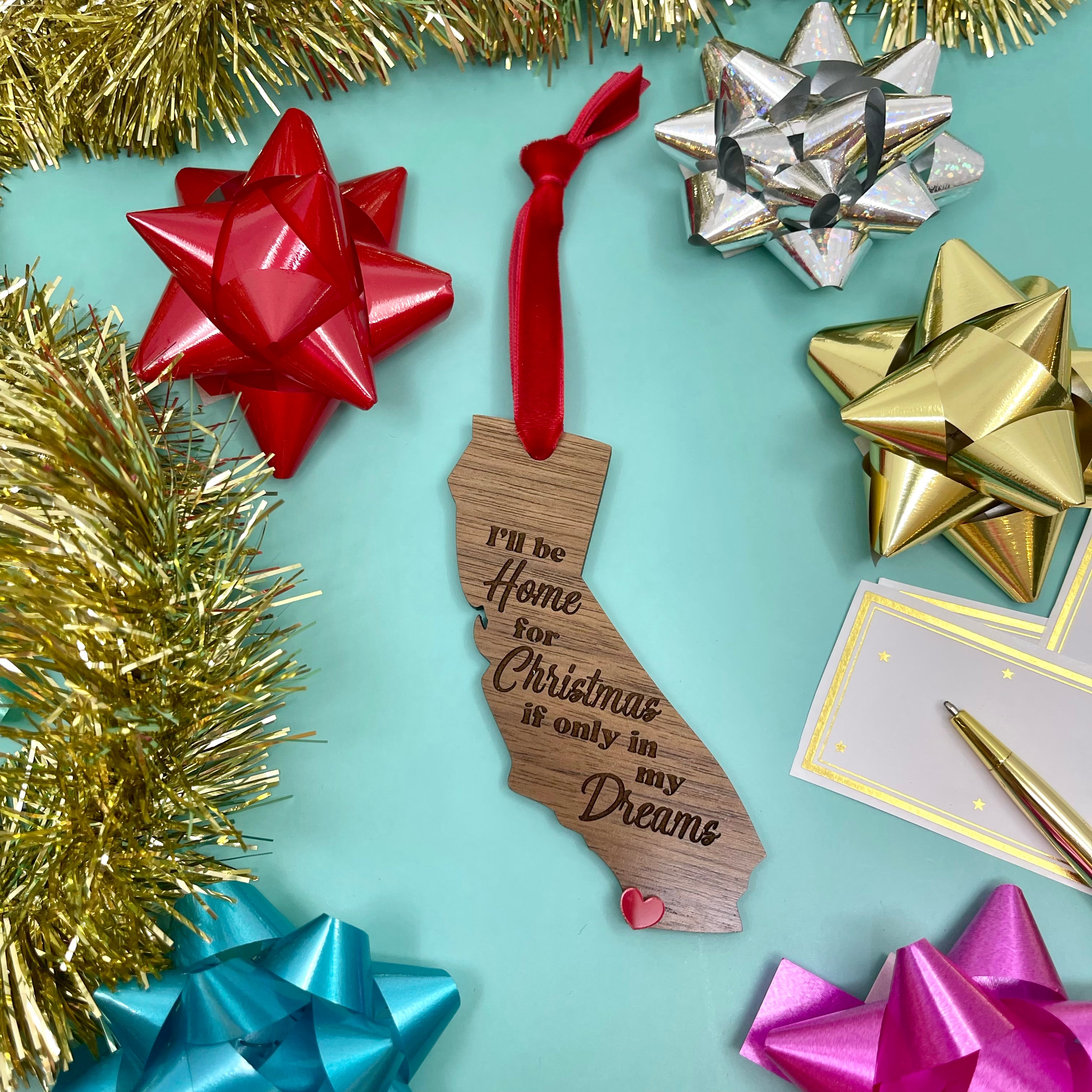 I'll Be Home For Christmas - Custom State Ornament