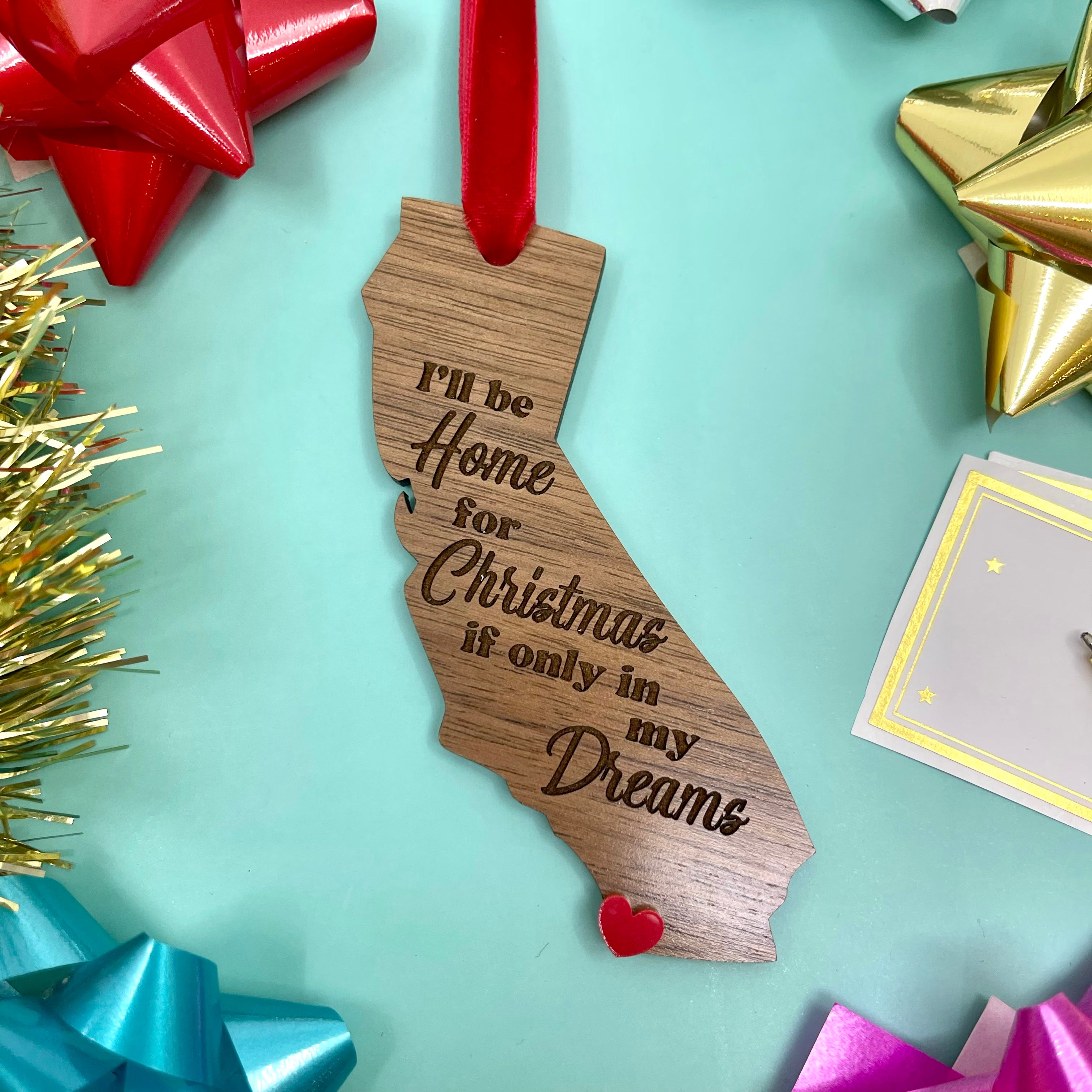 I'll Be Home For Christmas - Custom State Ornament