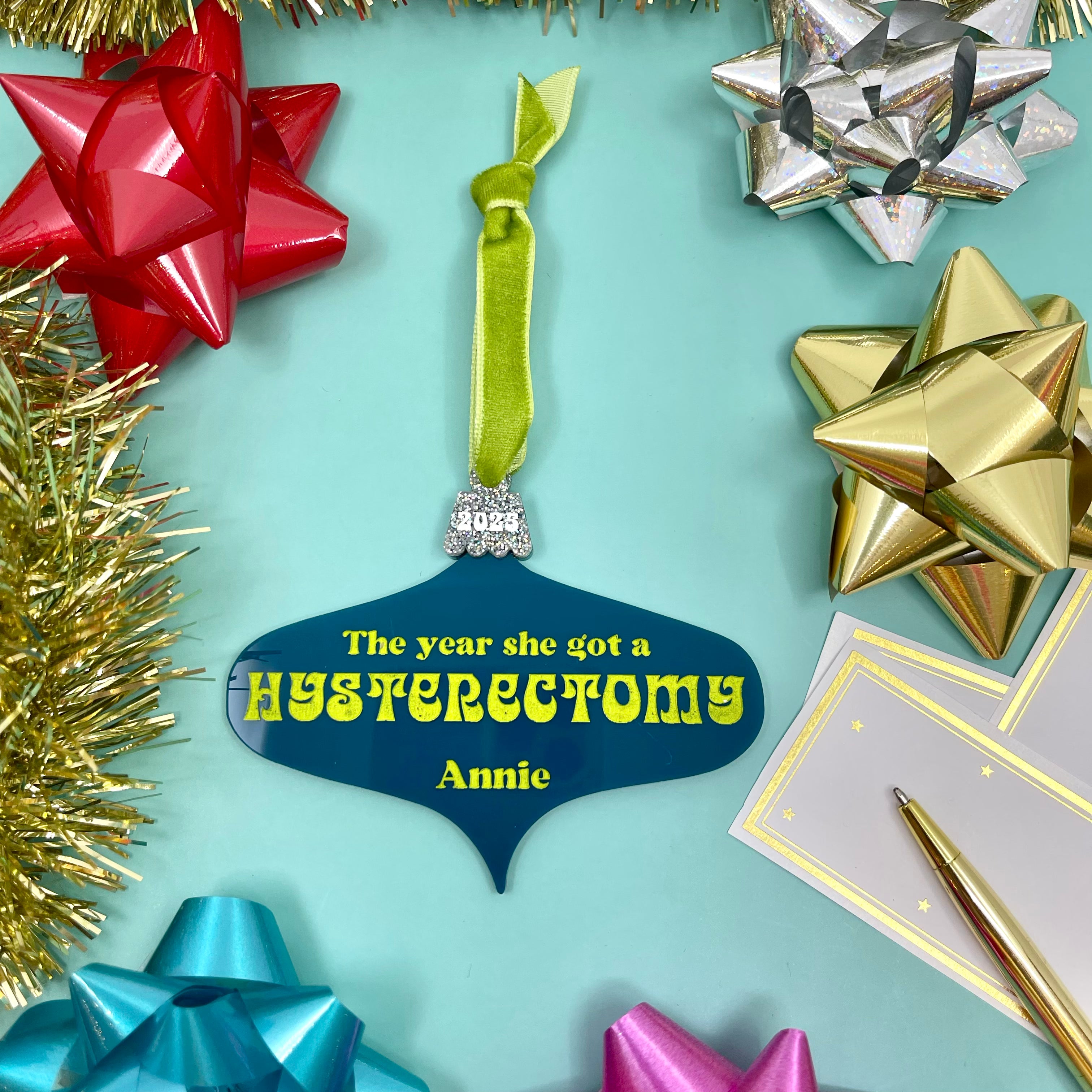 The Year I Got a Hysterectomy - Custom Retro Christmas Ornament