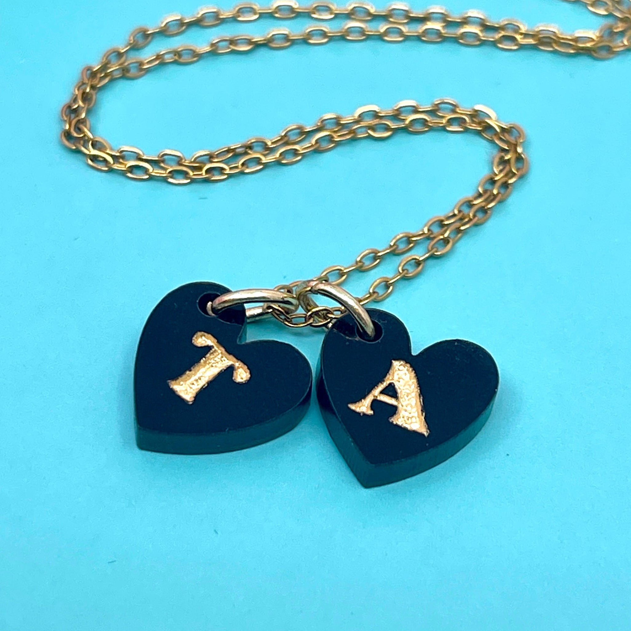 Tiny Hearts Necklace - Mom & Grandma Initials Necklace