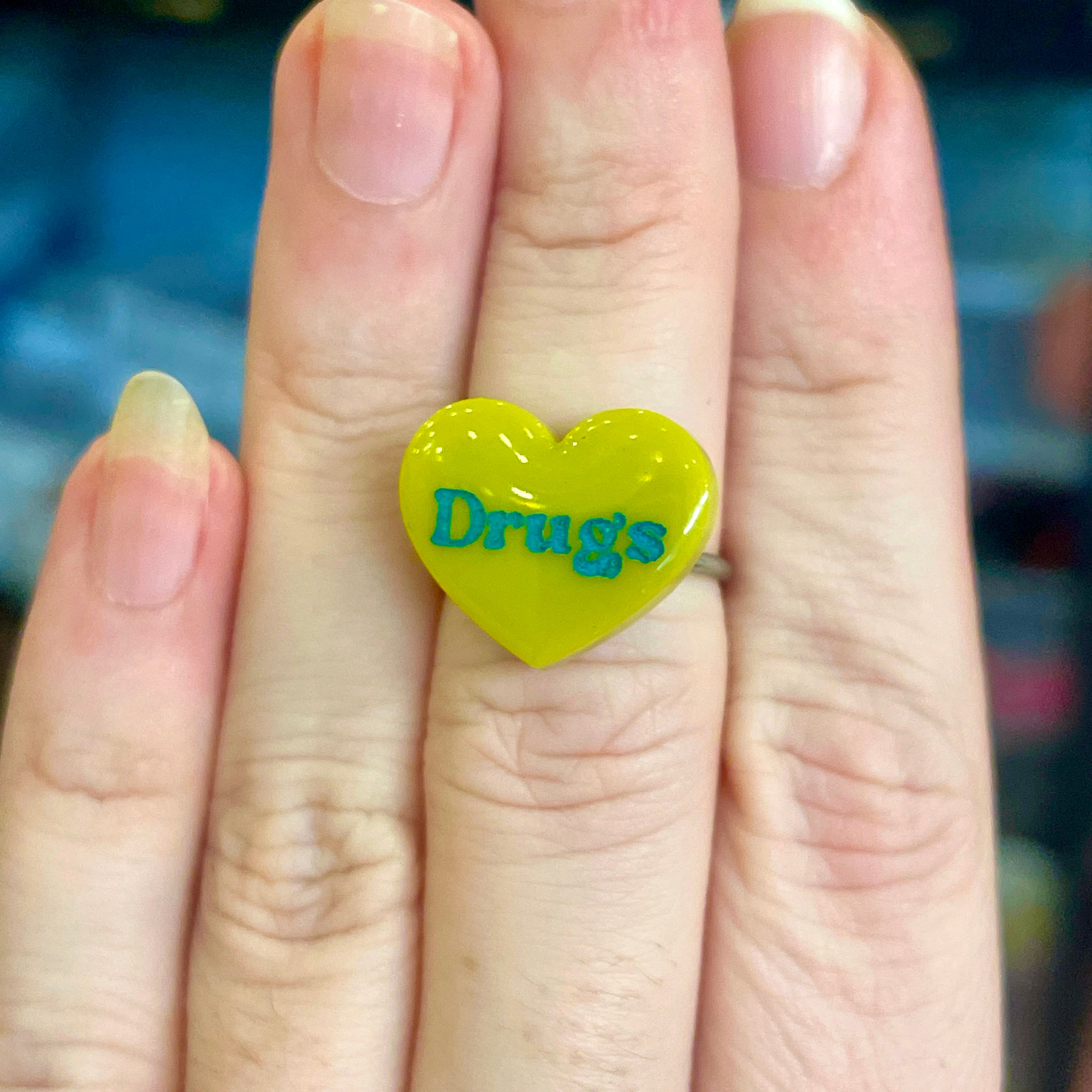 Custom Acrylic Heart Signet Ring