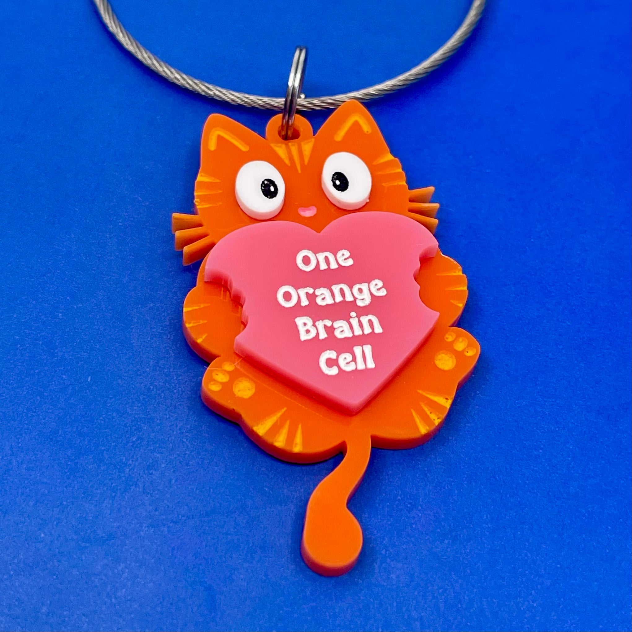 One Orange Brain Cell - Cat Keychain/Bag Charm