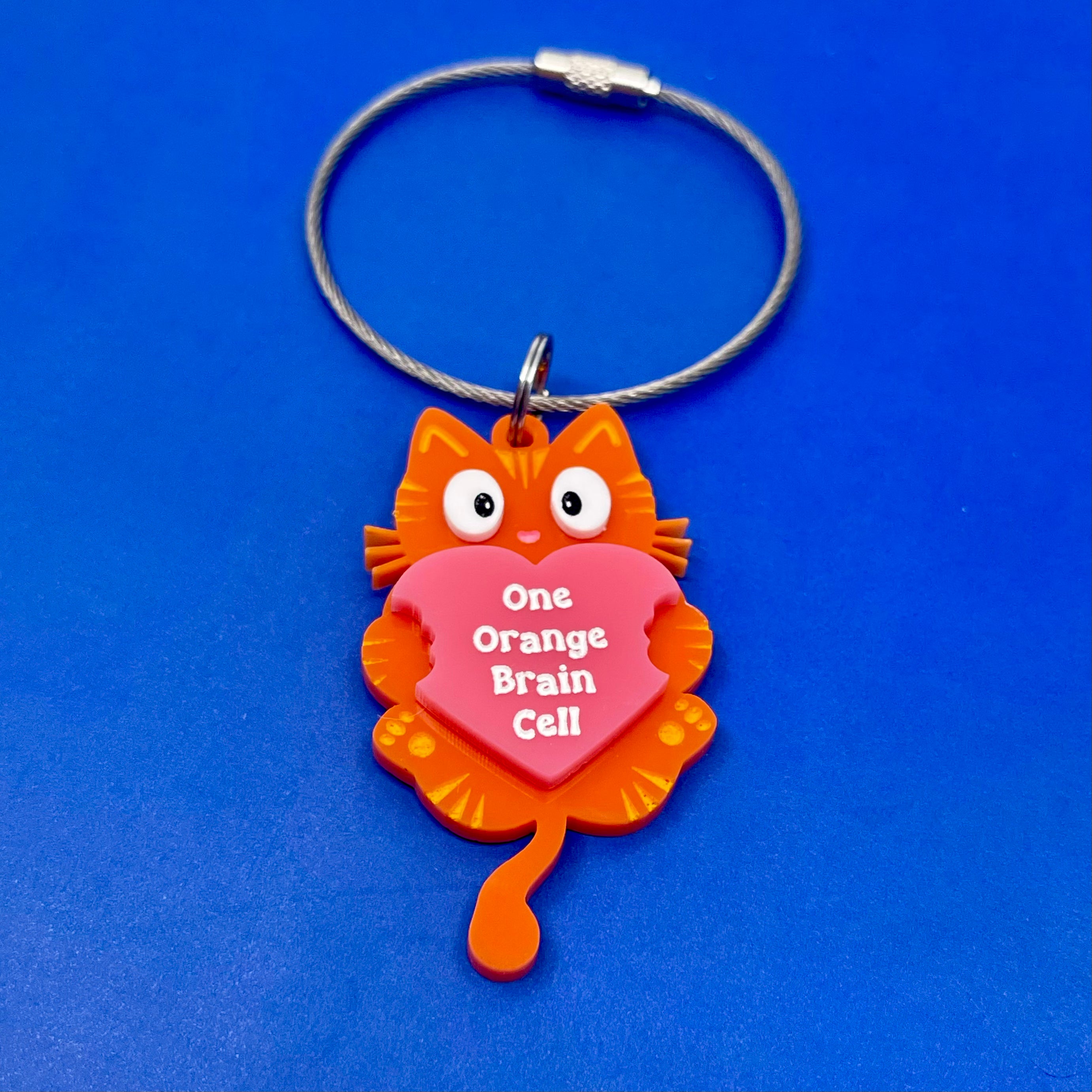 One Orange Brain Cell - Cat Keychain/Bag Charm