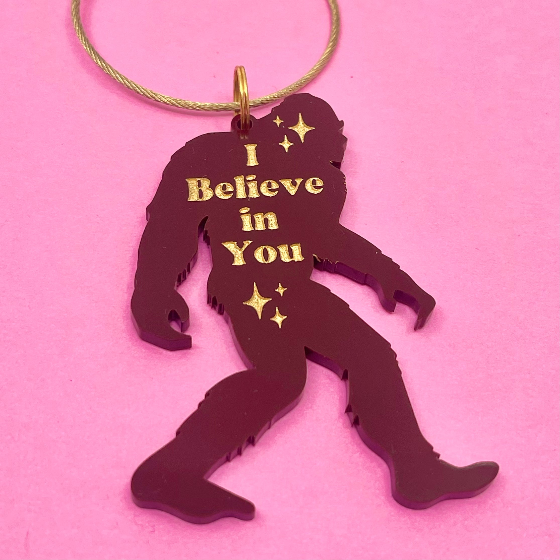 Bigfoot Believes in You Keychain/Bag Tag