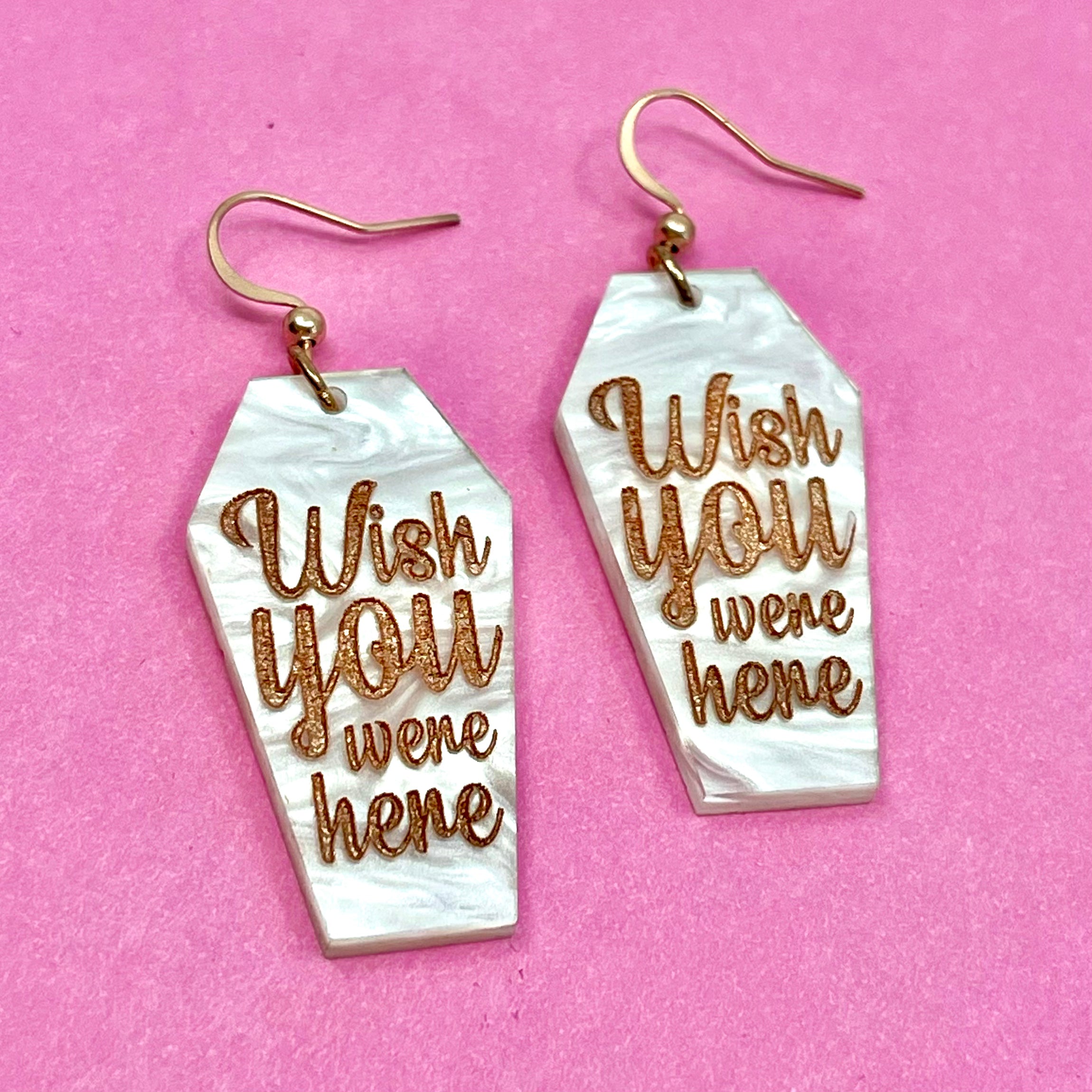 Wish You Were Here - Rose Gold Glam Halloween Earrings