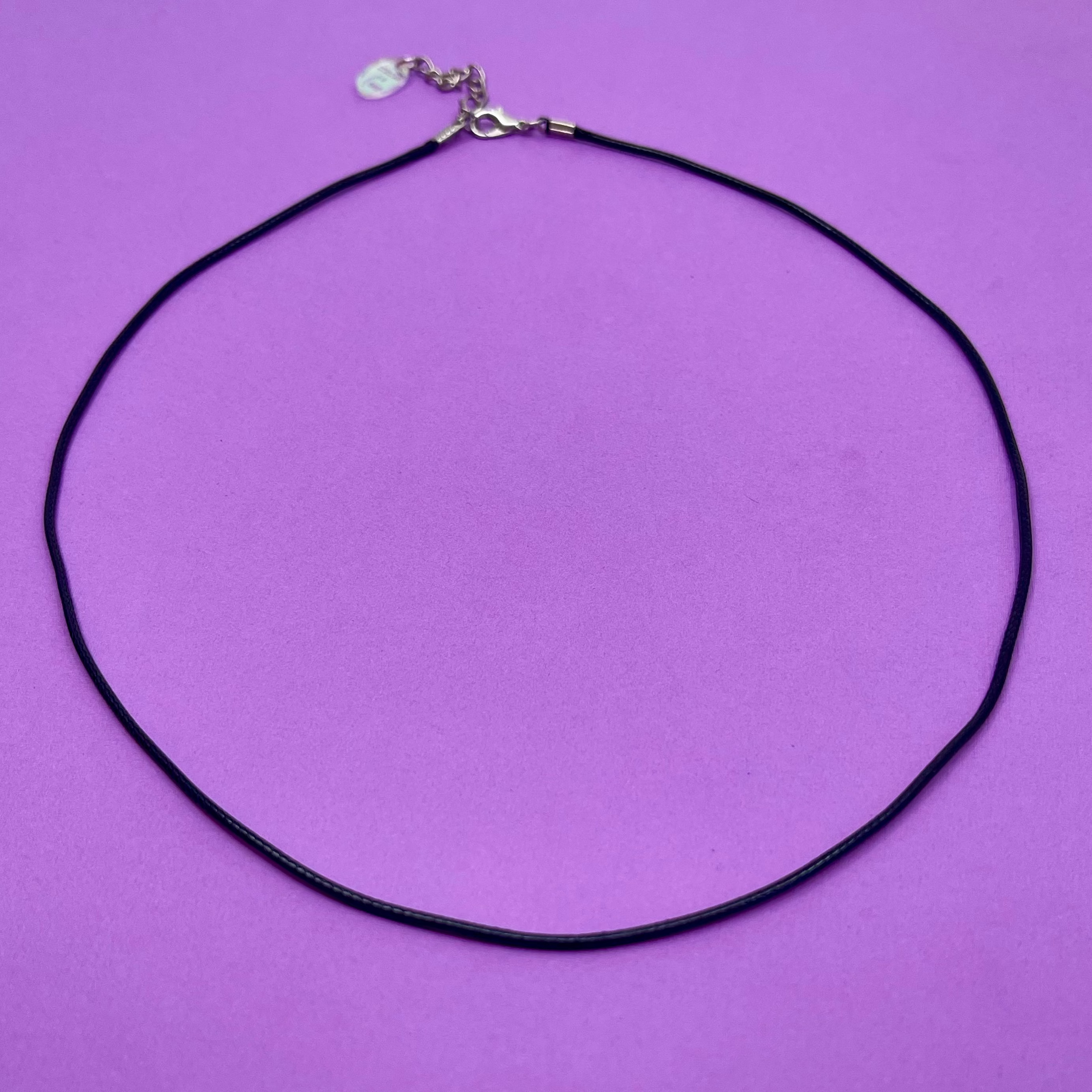 Black Cotton Cord Necklace Base