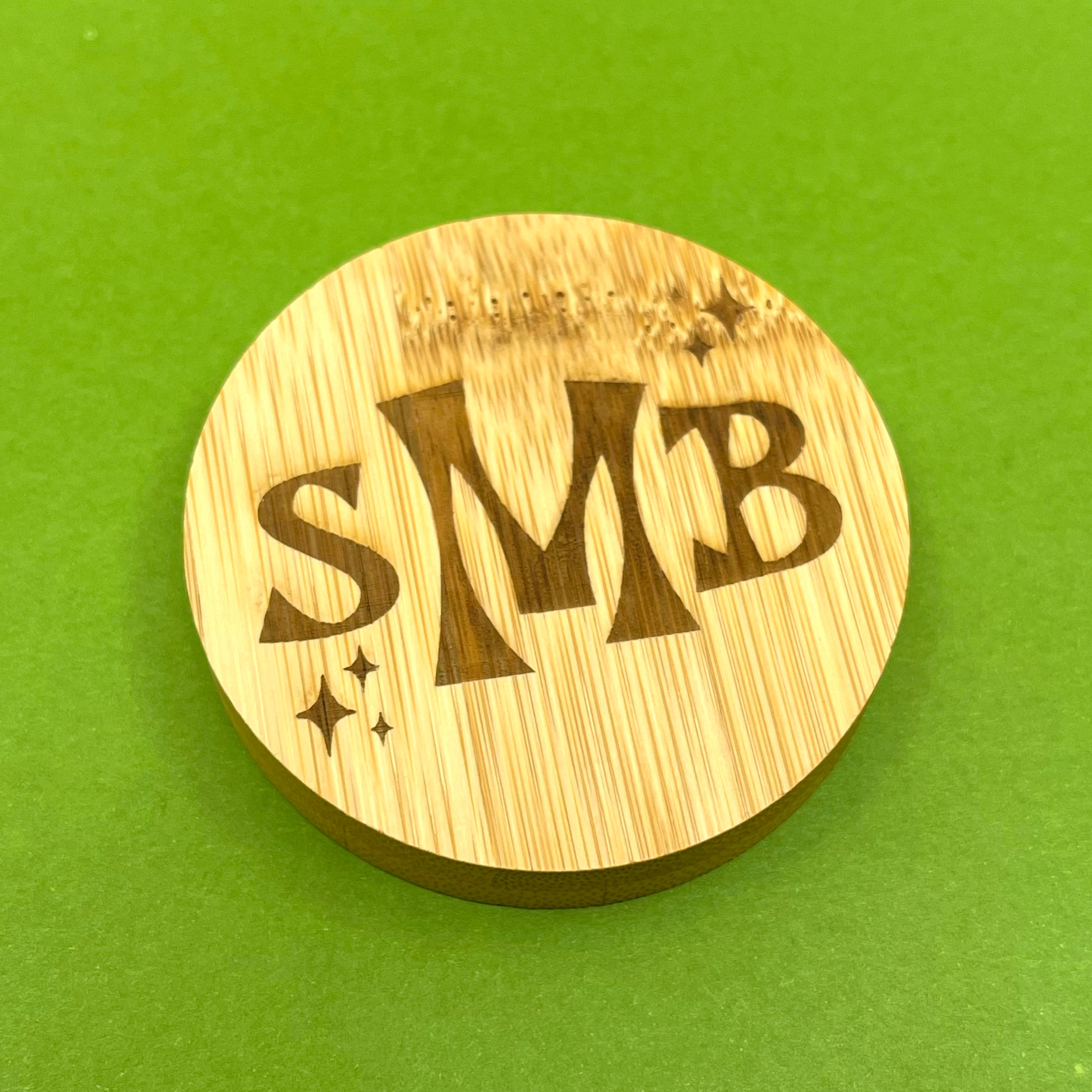 Monogram Bamboo Bottle Opener Magnet