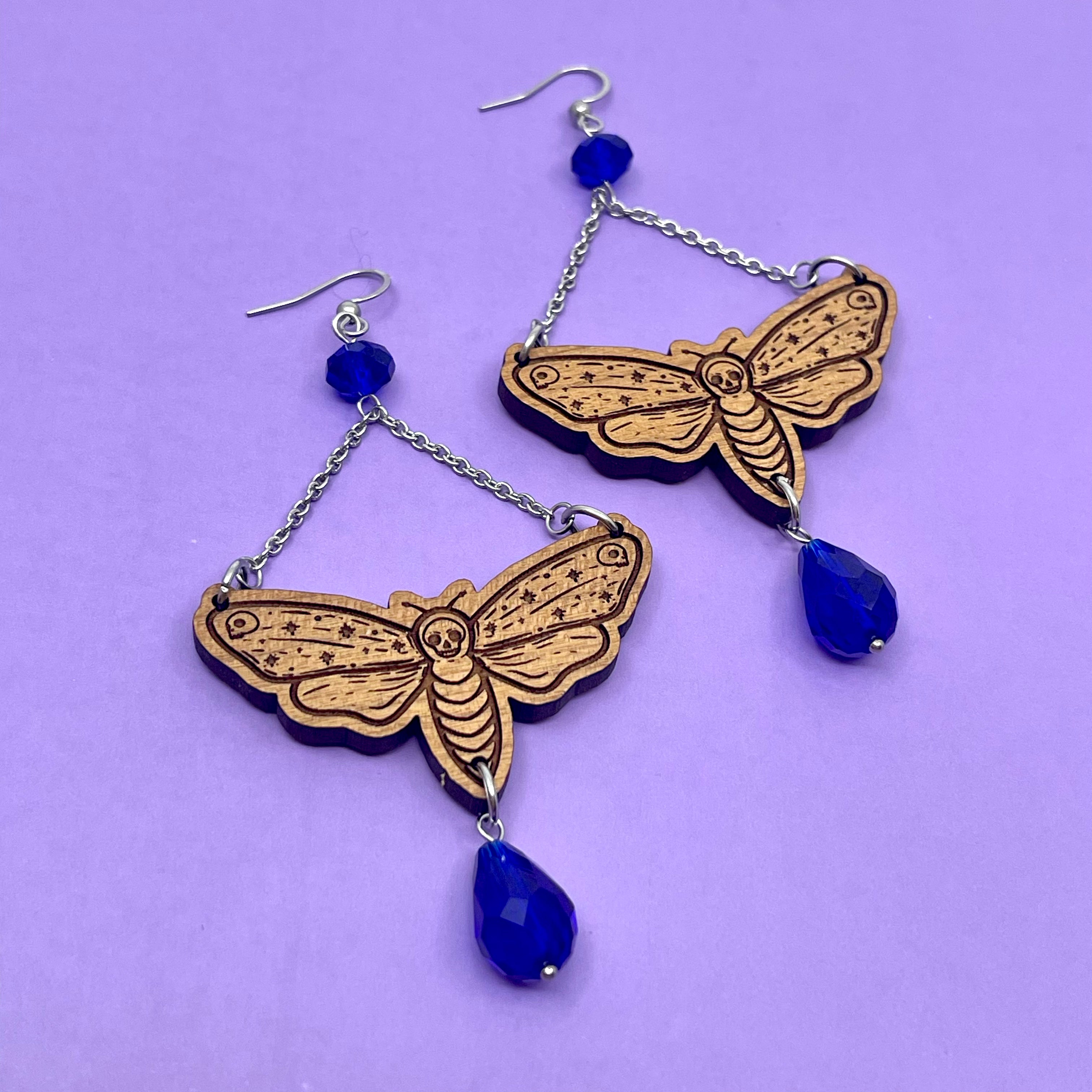 Whimsigoth Moth Earrings