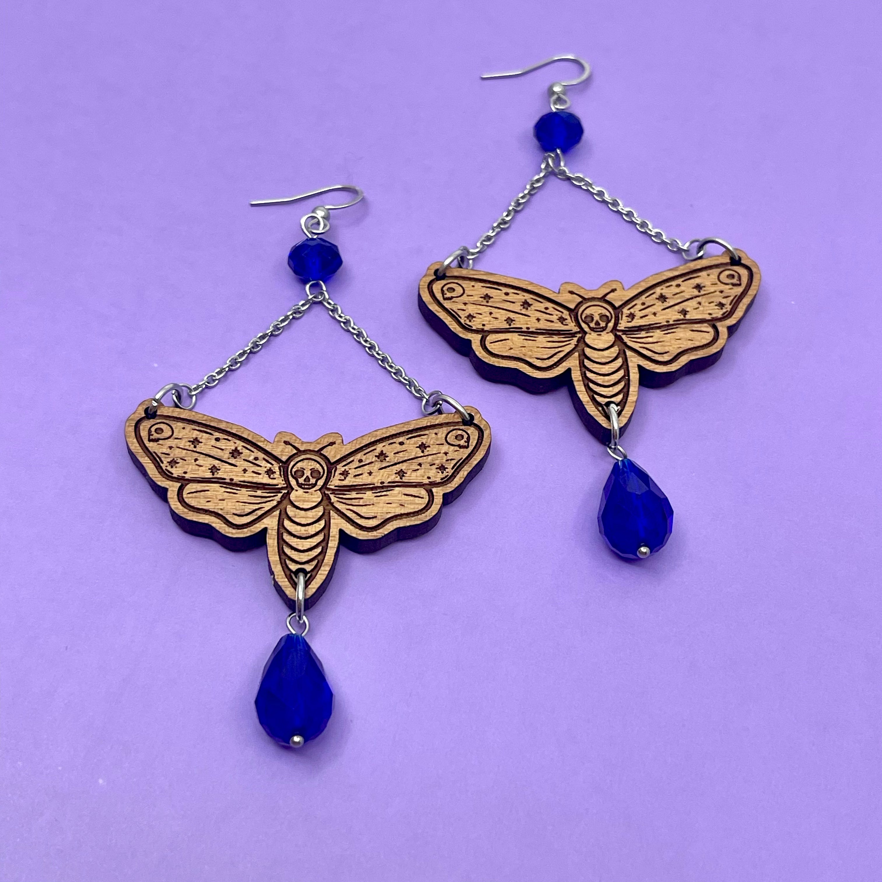 Whimsigoth Moth Earrings