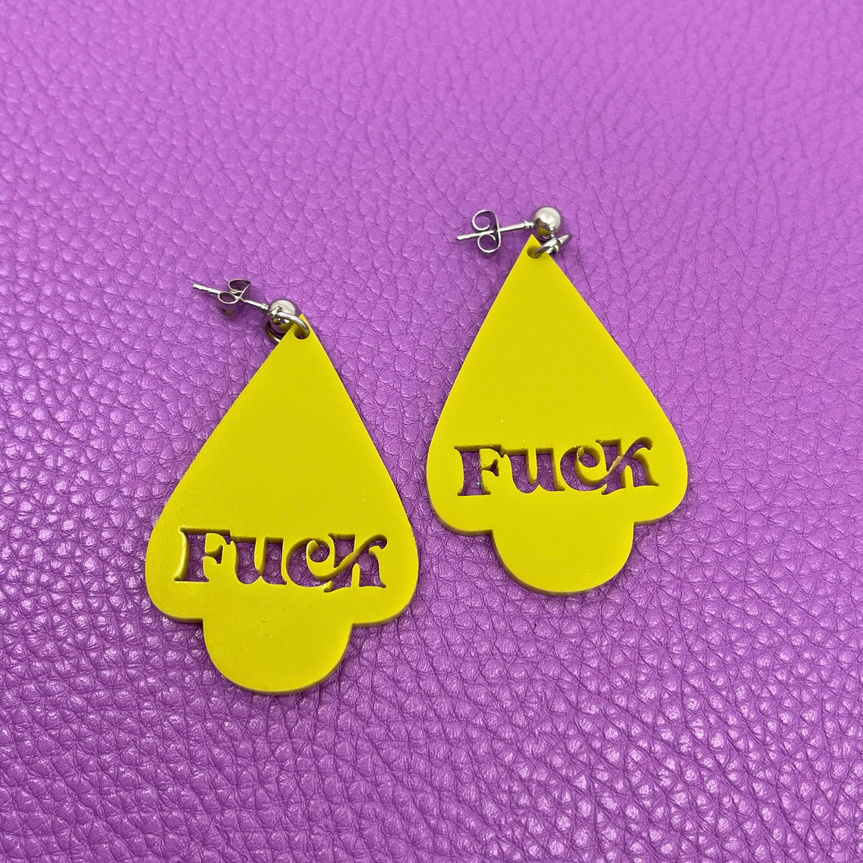 Fancy Fuck Earrings in Chartreuse