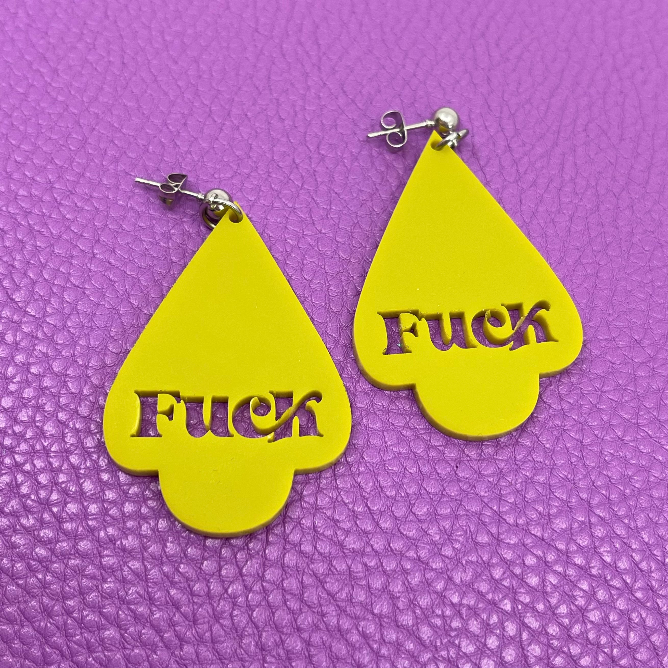 Fancy Fuck Earrings in Chartreuse