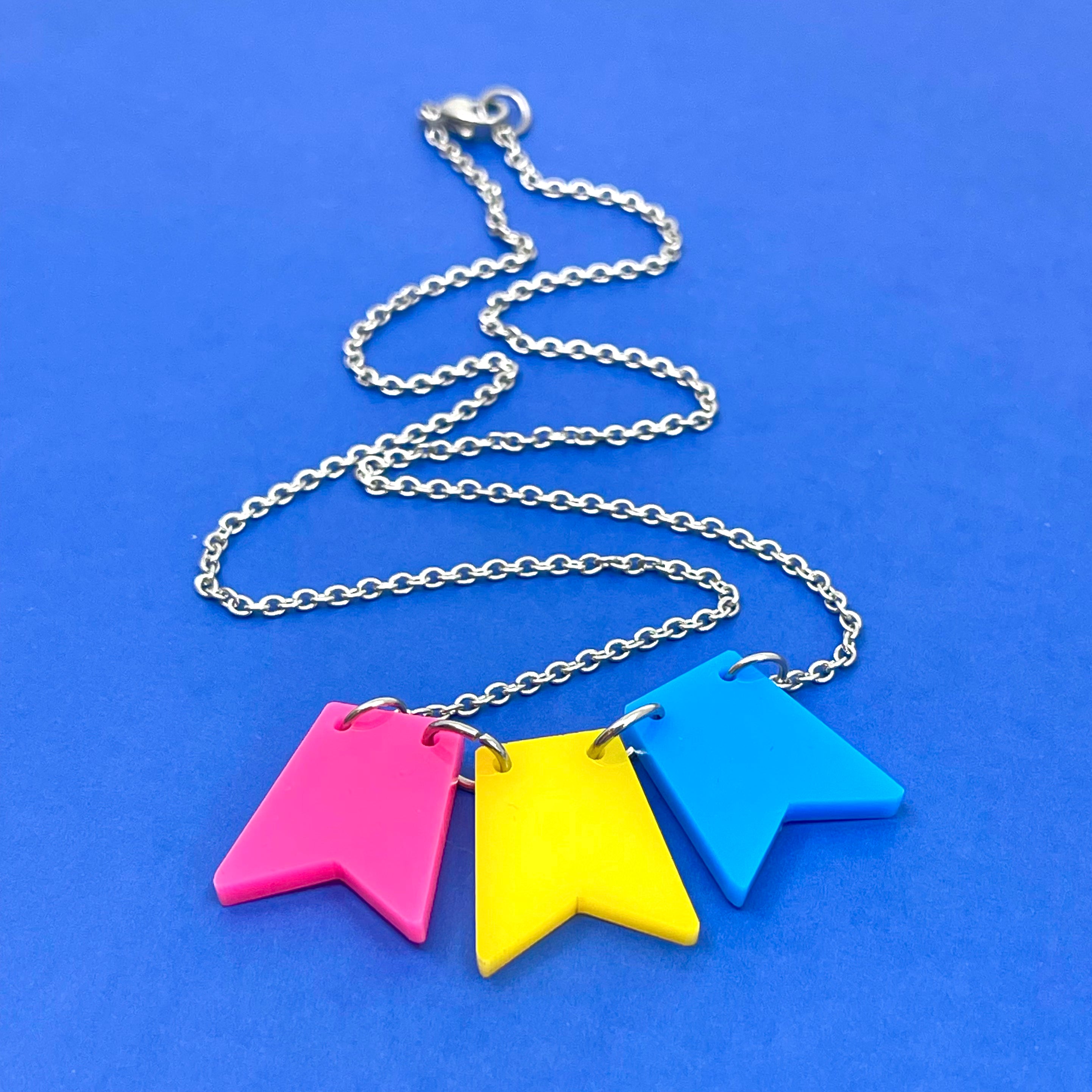 Pansexual Pride Flag Bunting Necklace