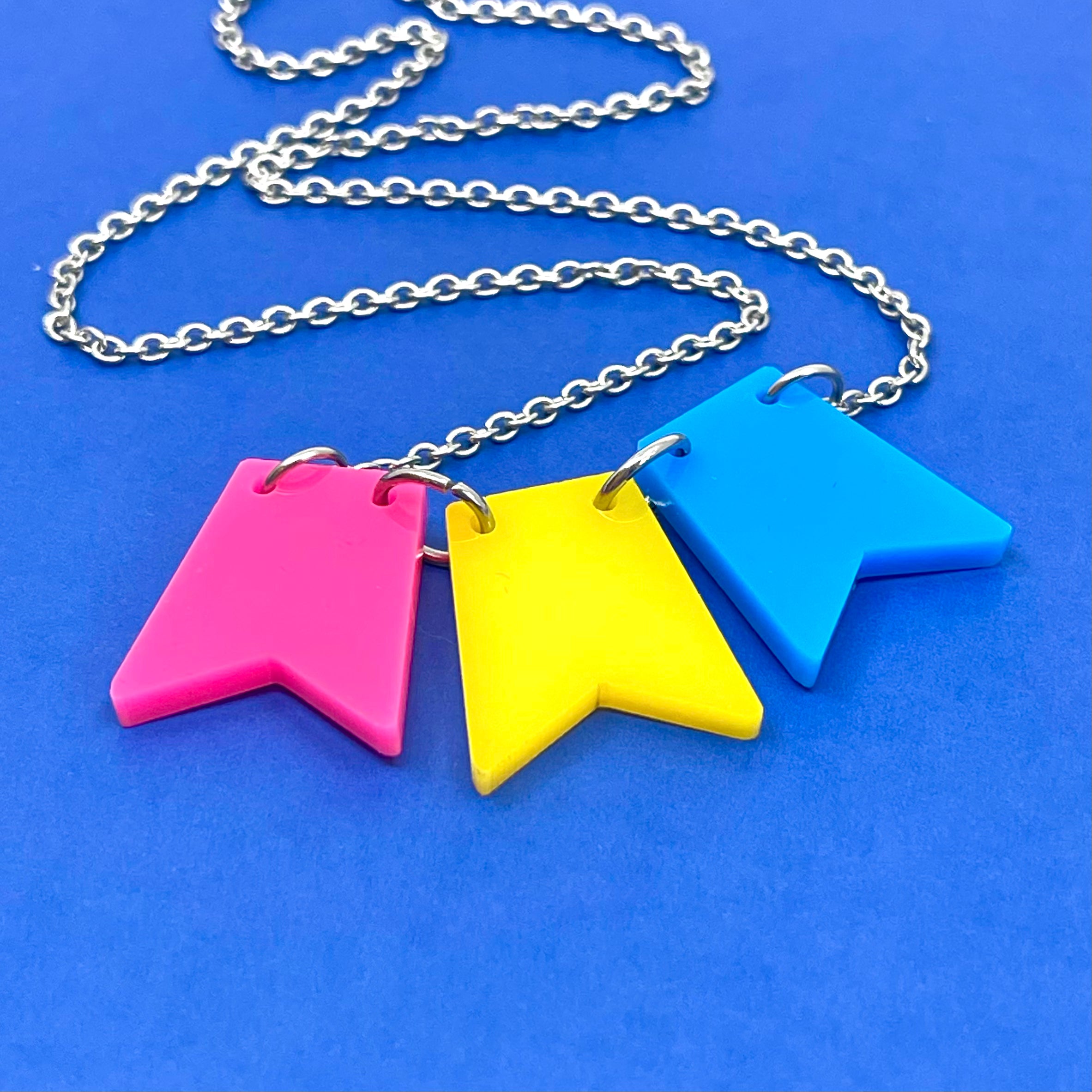 Pansexual Pride Flag Bunting Necklace