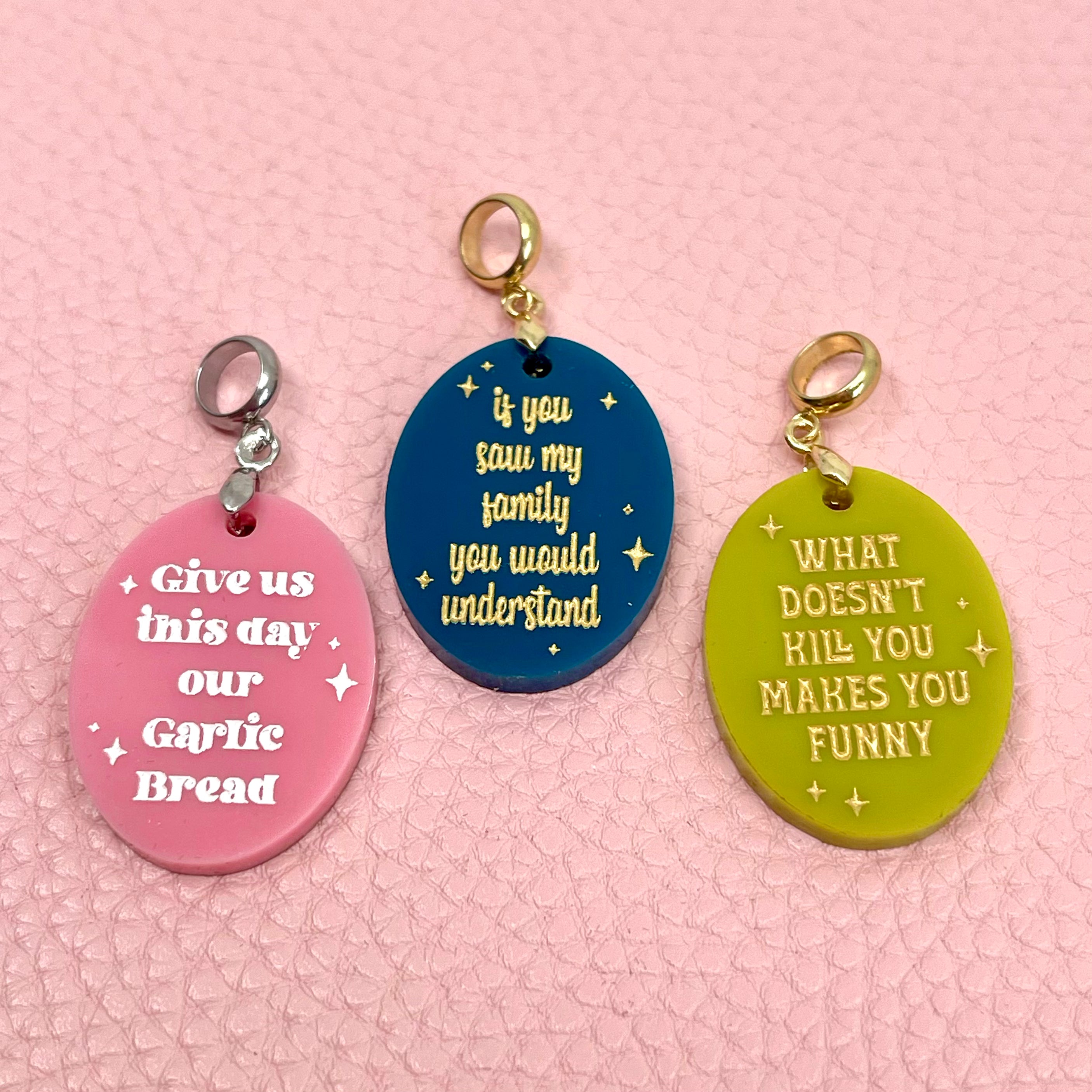 Custom Short Quote Oval Pendant