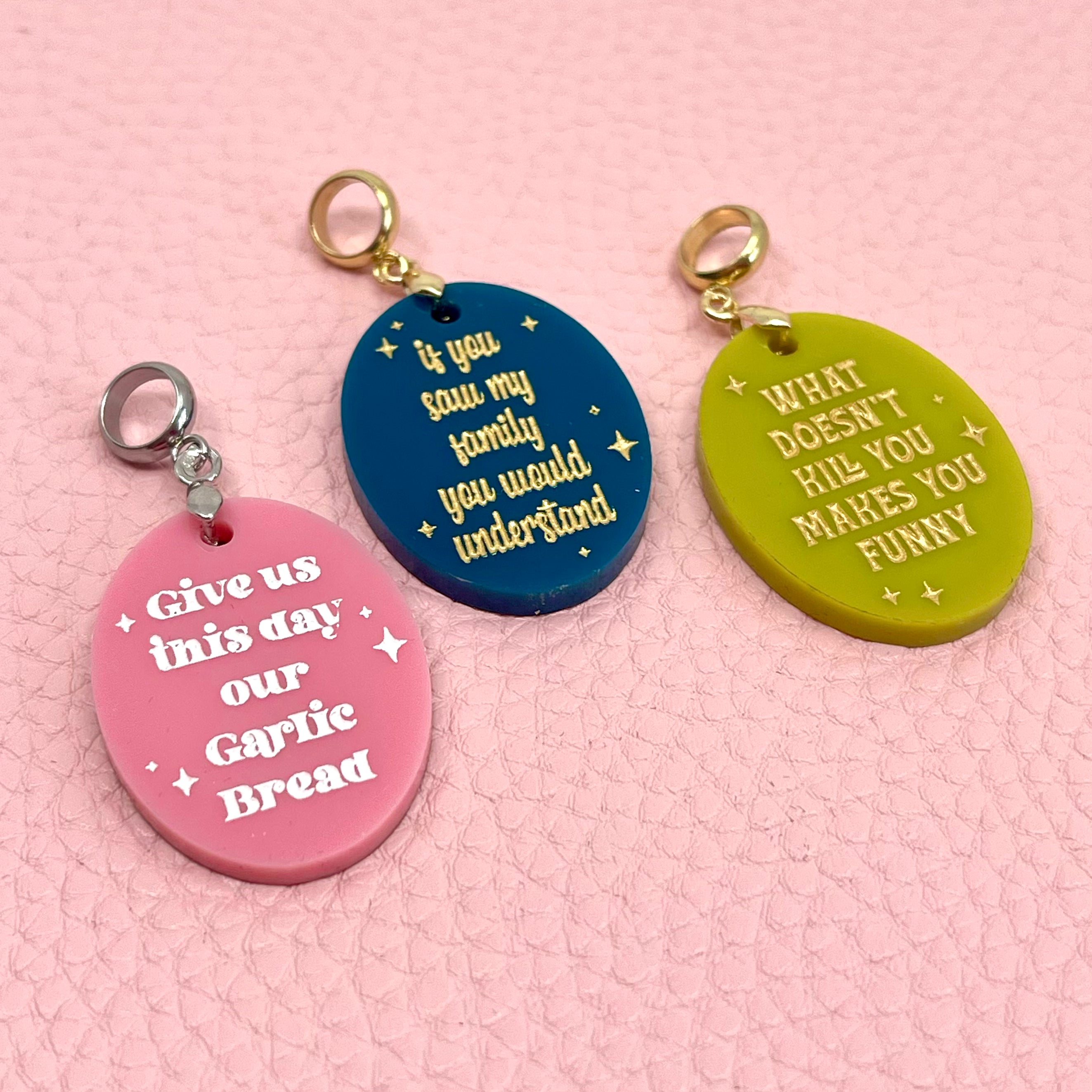 Custom Short Quote Oval Pendant