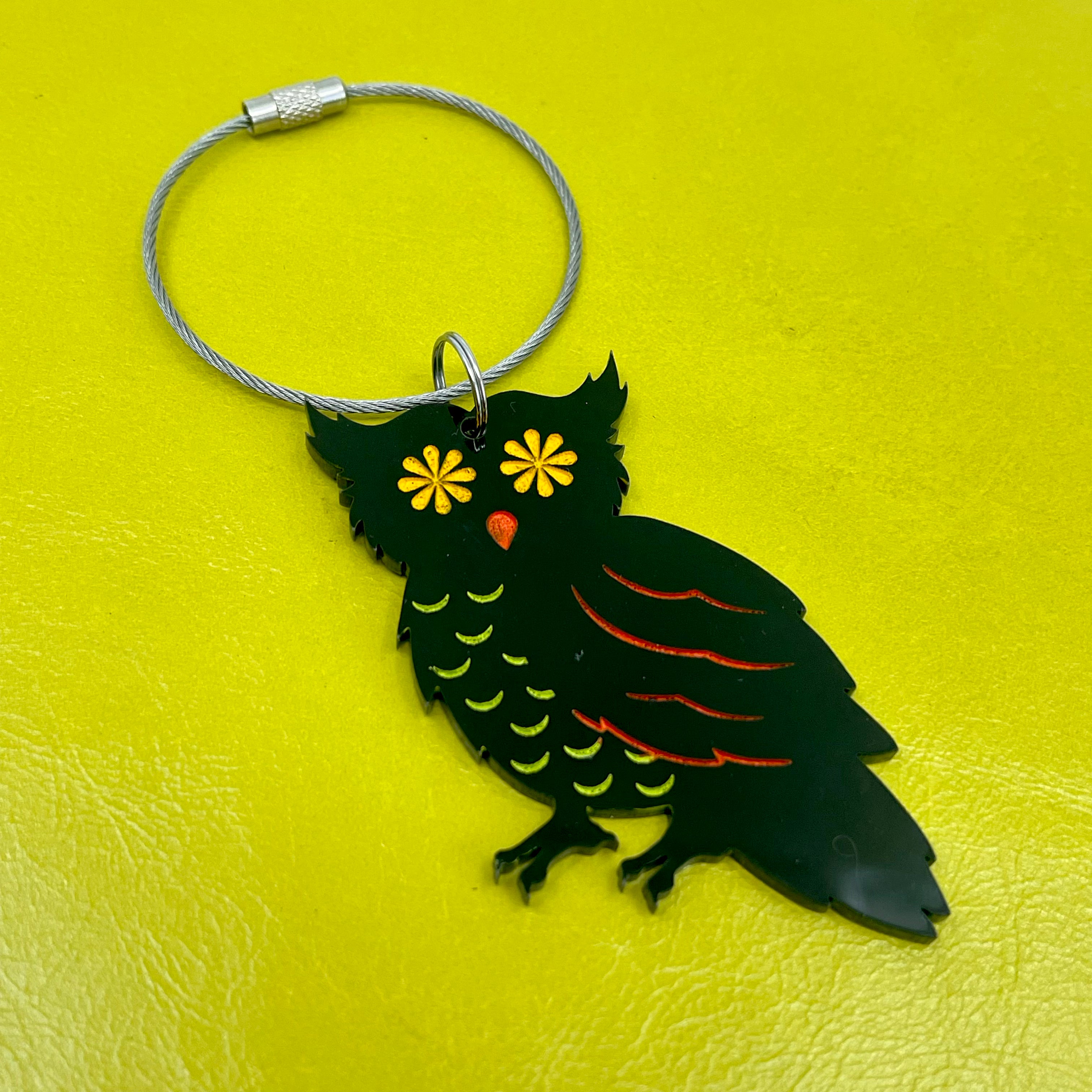 Spooky Paper Owl Keychain/Bag Charm