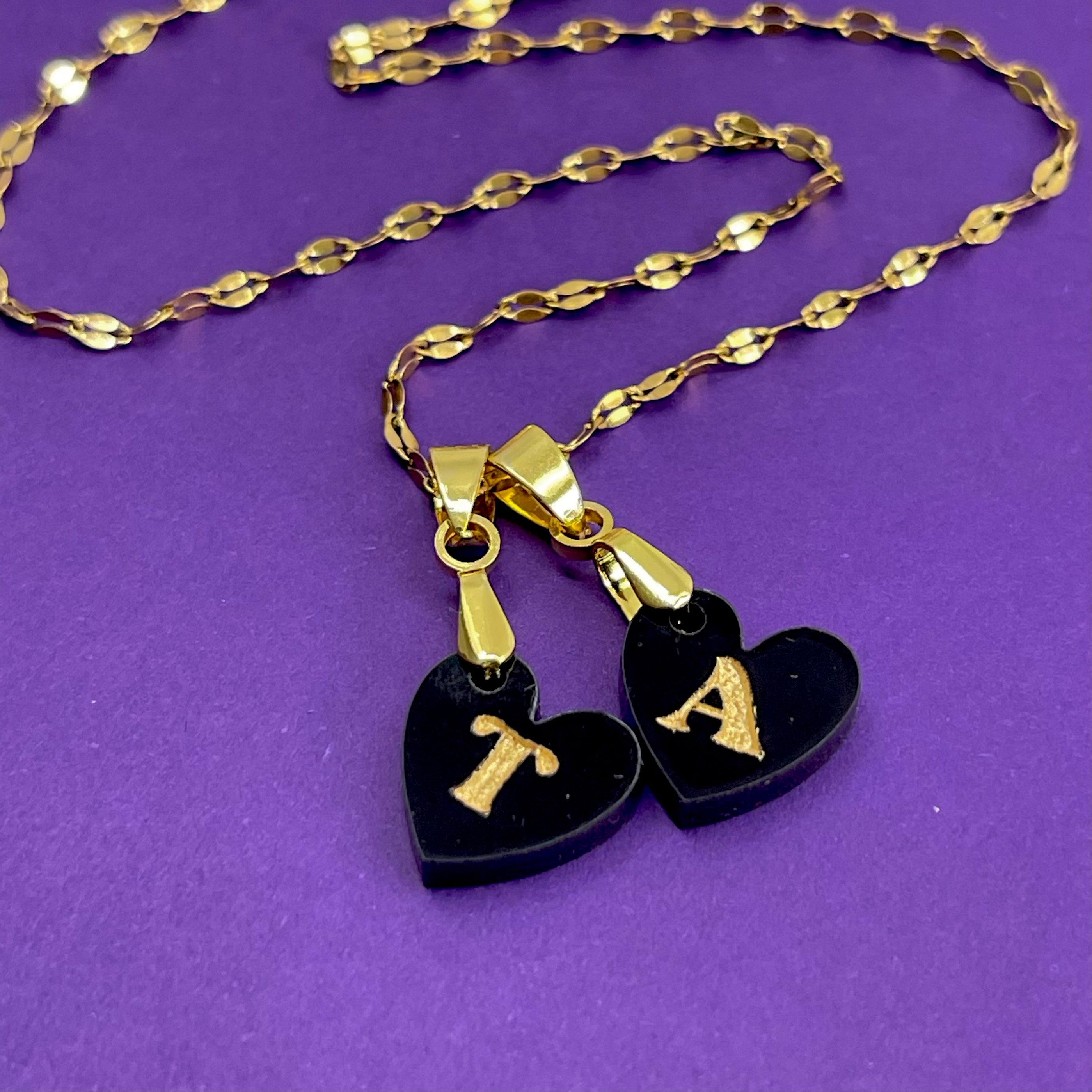 Tiny Hearts Necklace - Mom & Grandma Initials Necklace