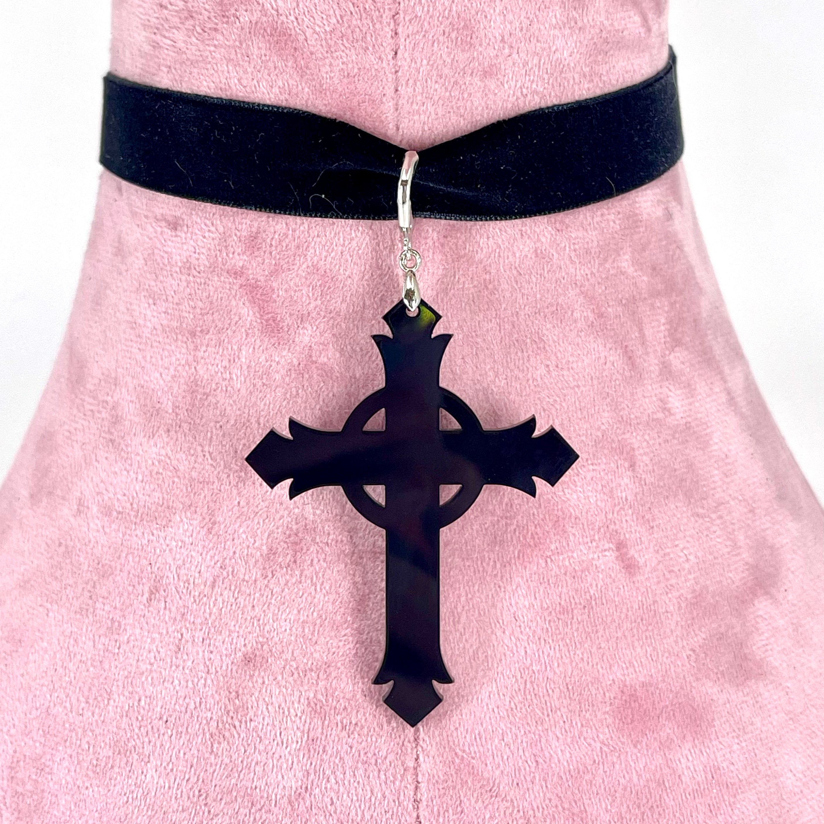 Gothic Cross Velvet Choker