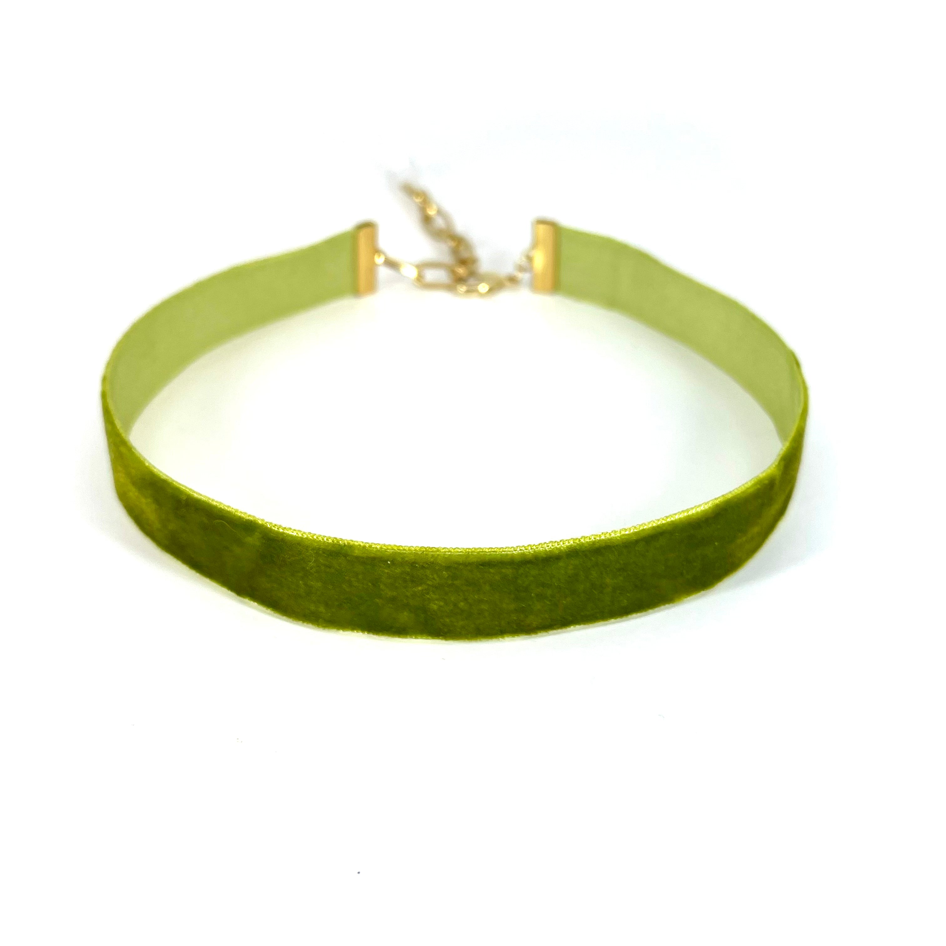 Olive Green Velvet Choker - Made to Measure